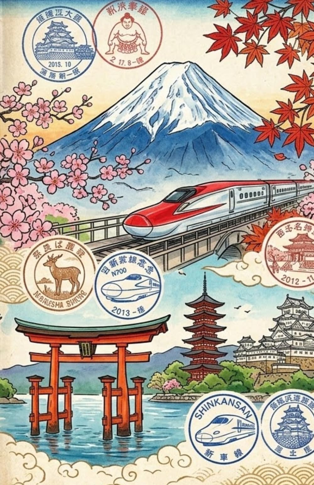 JAPAN EKI STAMP BOOK: The Ultimate Traveler's Collection: A Portable Collection Journal for Japanese Train Station and Temple Eki Stamps - 5.5 x 8.5 for Eki Ink Stamps
