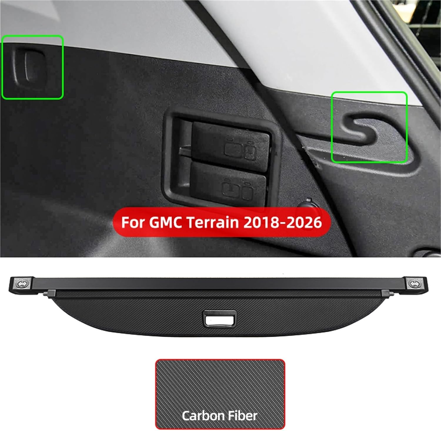 Cargo Cover for GMC Terrain 2018-2026 Retractable Trunk Security Shield image 2