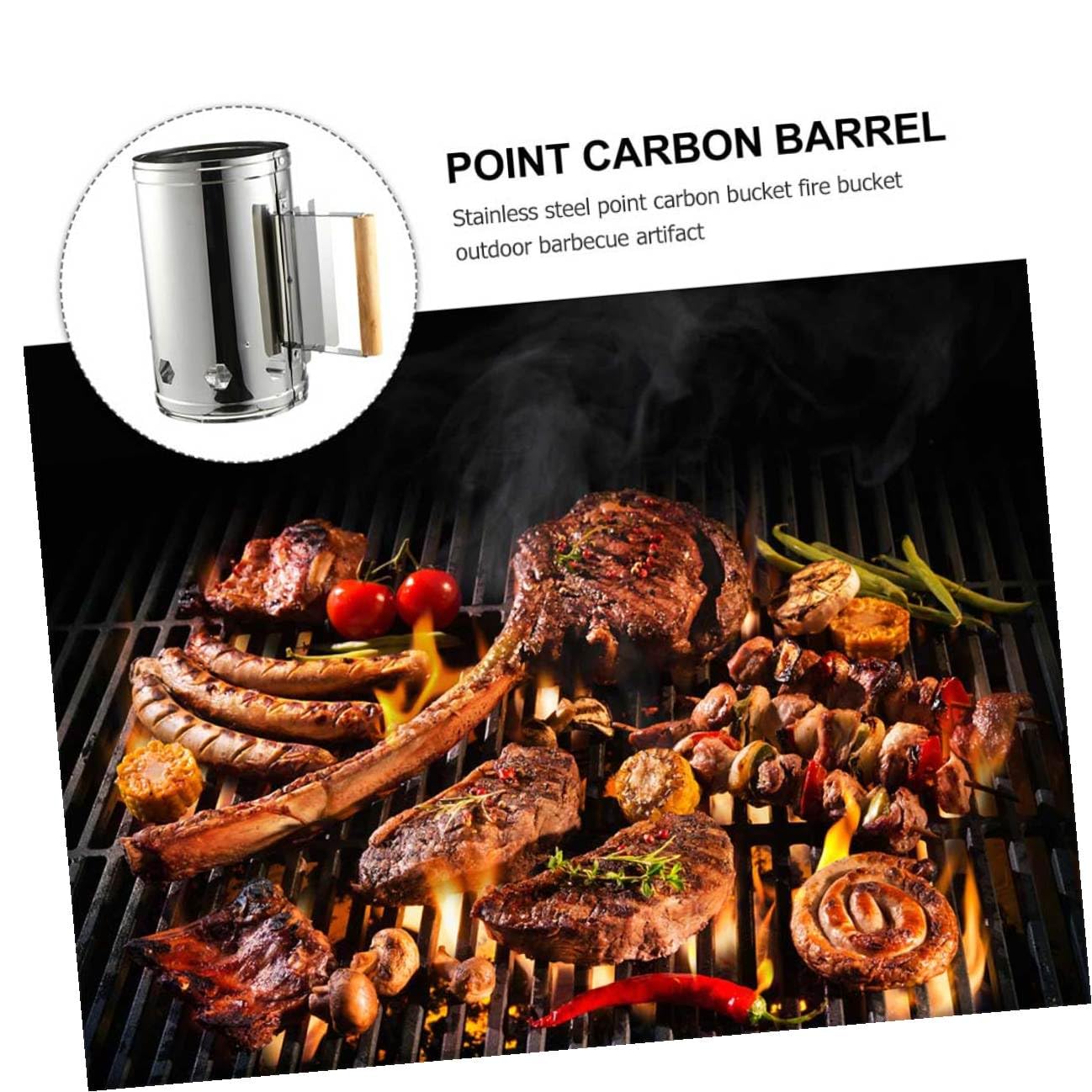Barbecue Accenditore a Stufa per Carbonella in Ferro Zincato | Impugnatura Resistente al Calore, Inodore, a Legna e Bracieri, 1 Pezzo
