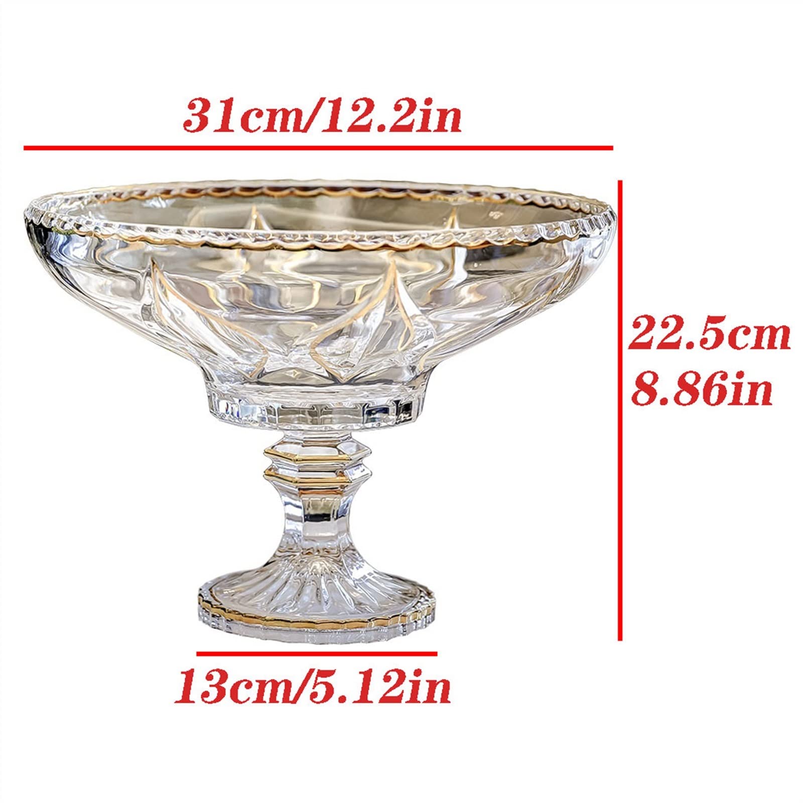 Corbeille à Fruits en Verre de Haute qualité, Bol à Fruits créatif à Pied Haut, Table Basse de Salon de Luxe légère, Assiette à Bonbons et collations, Plat à Fruits