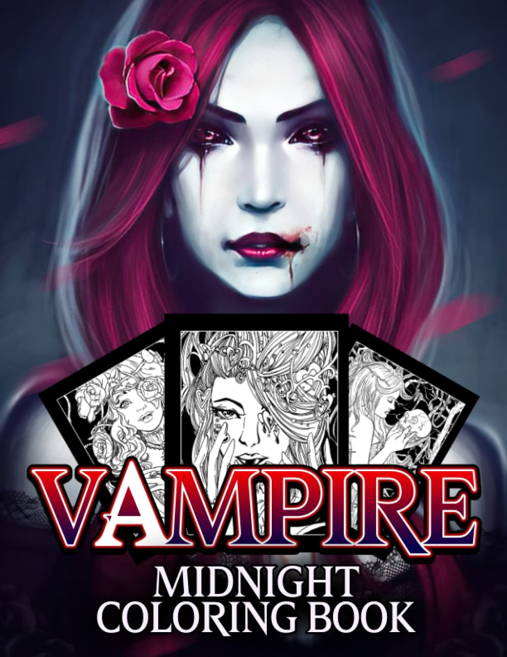 Buy Midnight Vampire Coloring Book: Dracula Gothic Scenes With Dark ...