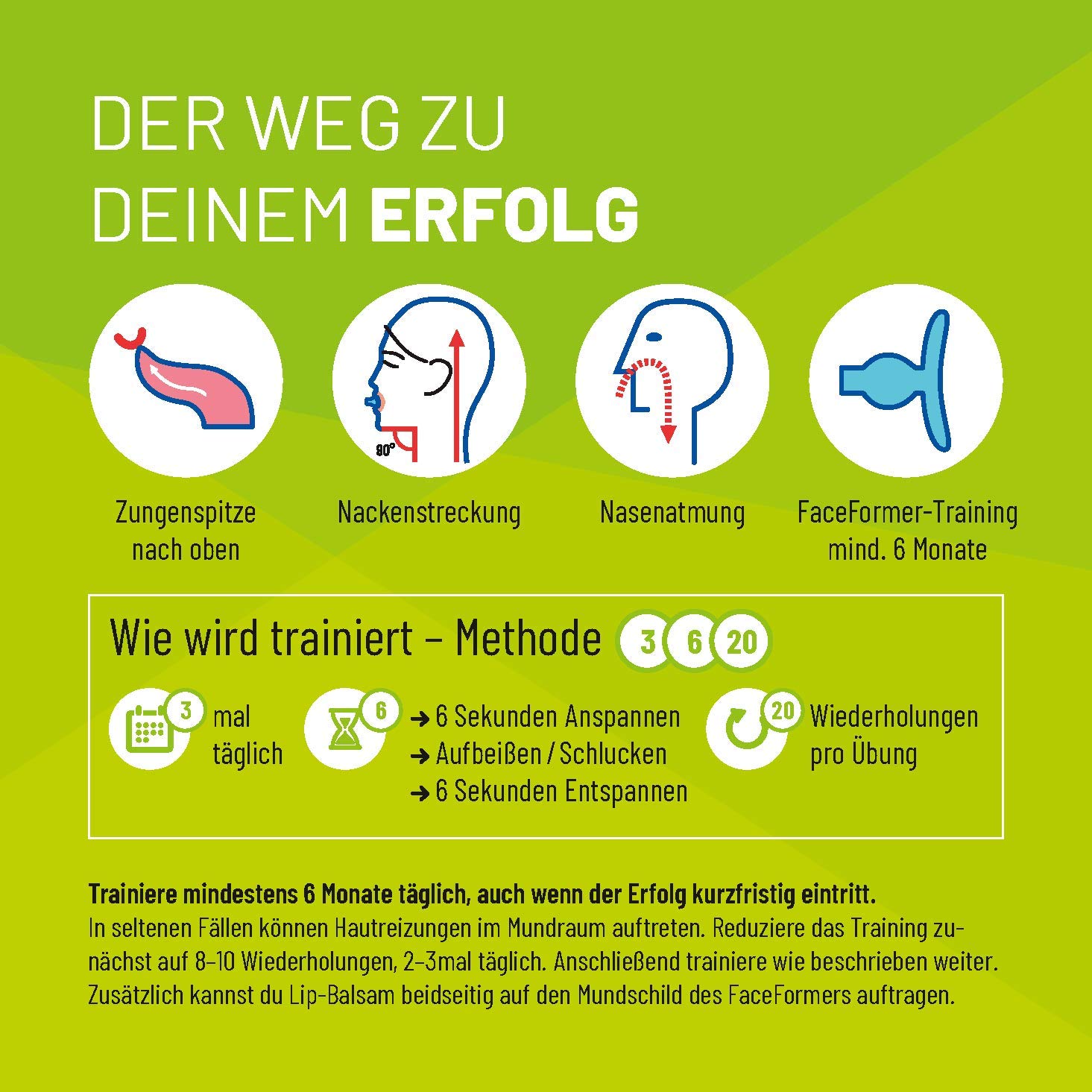 FaceFormer ONE blue • Trainings-App kostenlos • Ursächlich wirksam bei Schnarchen, Schlaf-Apnoe, Schlafstörungen, CMD, Zähneknirschen, Schmerzen an Kiefer und Nacken • Original Dr. Berndsen