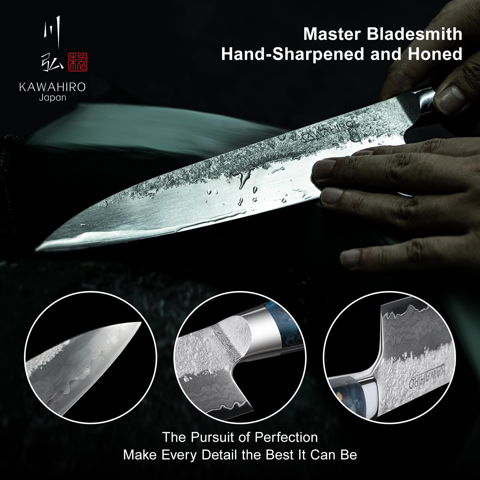 8.27" Japanese Chef Knife, SG2 Powder Steel Gyuto Knife, Hand-Forged — Amazon image 5