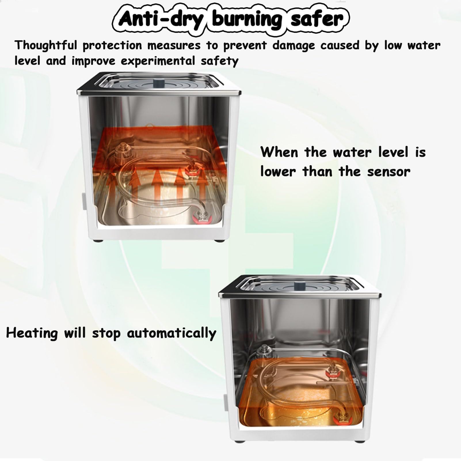 Baño de agua termostático digital de laboratorio con función de sincronización y anticombustión en seco, forro de acero inoxidable, para uso en laboratorio científico