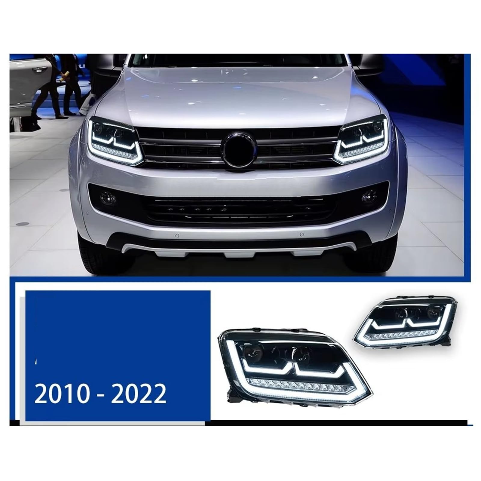 Fari Anteriori Fari Car Styling Faro LED Amarok Faro DRL Segnale Lente Proiettore Per Amarok 2010-2022 DRL Lampada(RHD)