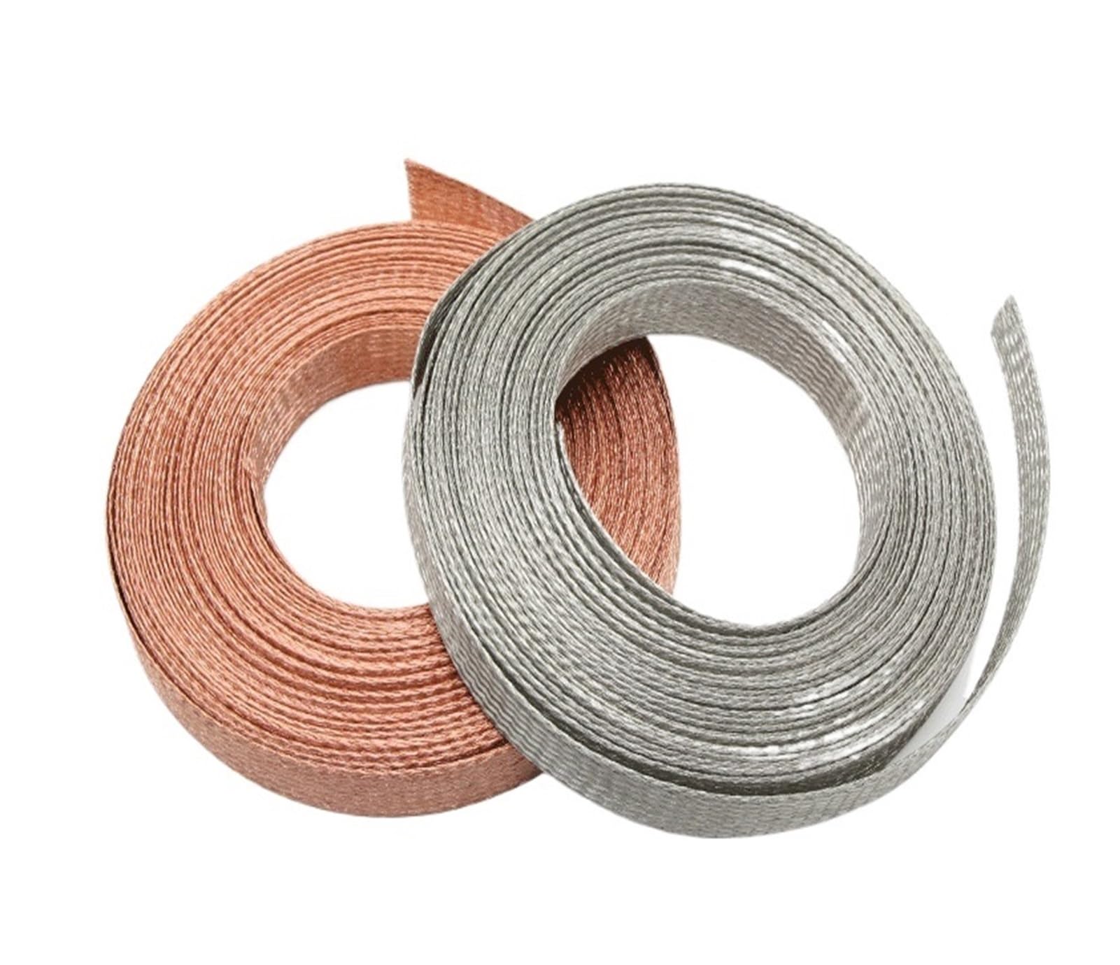 Câble plat tressé en cuivre de 1/2/5 m, gaine tressée en cuivre étamé, largeur 2 ~ 28 mm, câble de signal extensible, gaine métallique blindée, cuivre étamé, largeur 16 mm, 5 mètres)