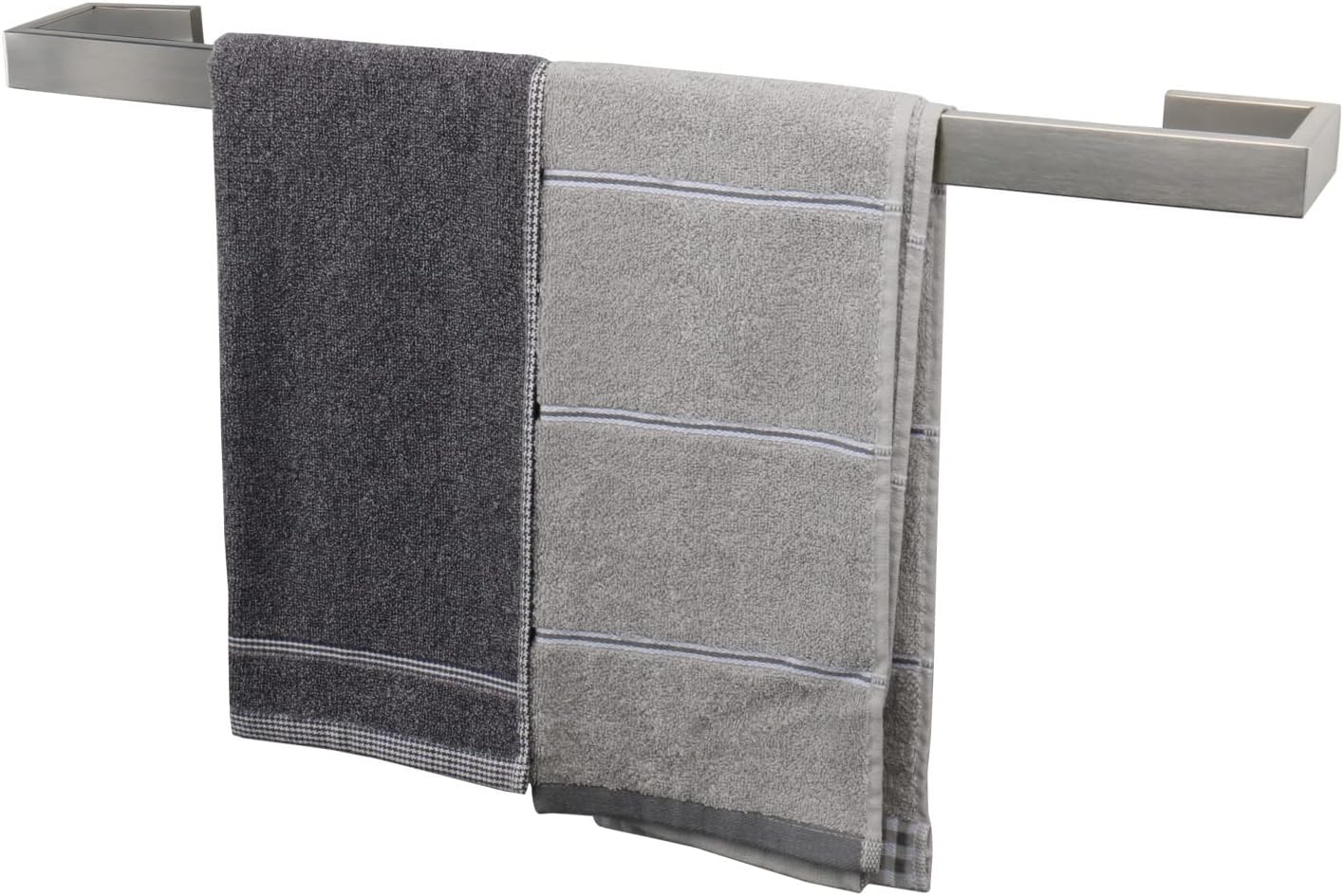 TocTen Bath Towel Rack - Square Base Thicken SUS304 Stainless Steel Towel Bar for Bathroom, Bathroom Bar Accessories Towel Rod Heavy Duty Wall Mounted Towel Holder (Brushed Nickel, 24 Inch) Brushed Nickel 24 Inch