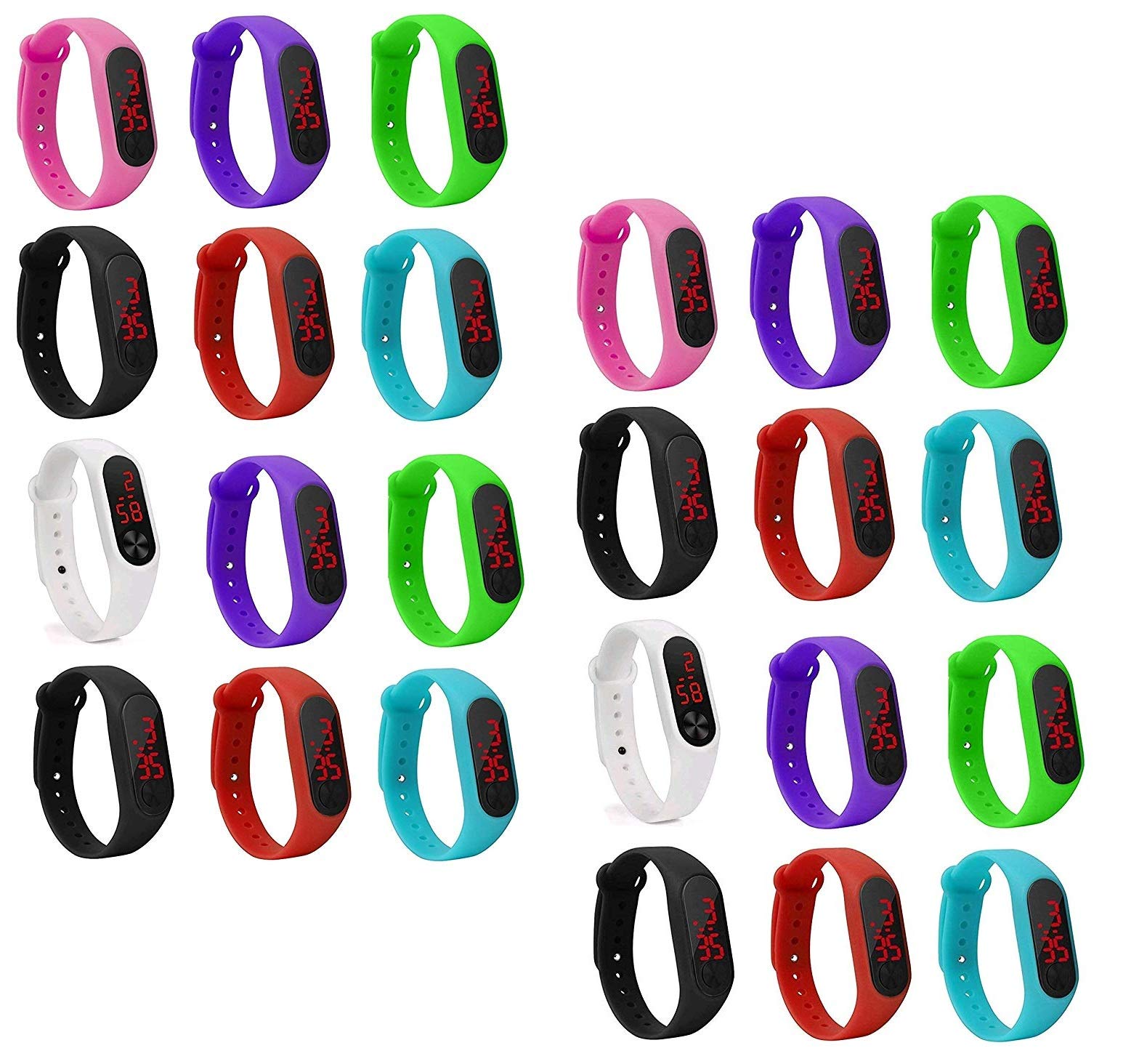 HAUNT Pappi M3 LED Digital Multicolour Dial Boys and Girls Wrist Watch - Pack of 24 (B07Q6S989N) Amazon Price History, Amazon Price Tracker