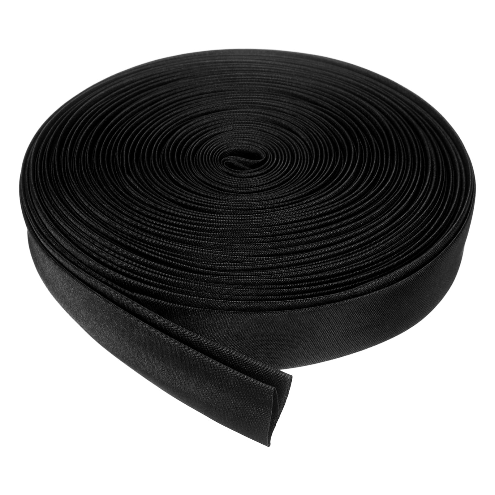 sourcing map Double Fold Bias Tape for Sewing, 3/4 Inch x 10 Yards Satin Bias Binding Tape Continuous Bulk for Quilting Blanket Binding Seaming Hemming Fabric Piping DIY Craft, Black