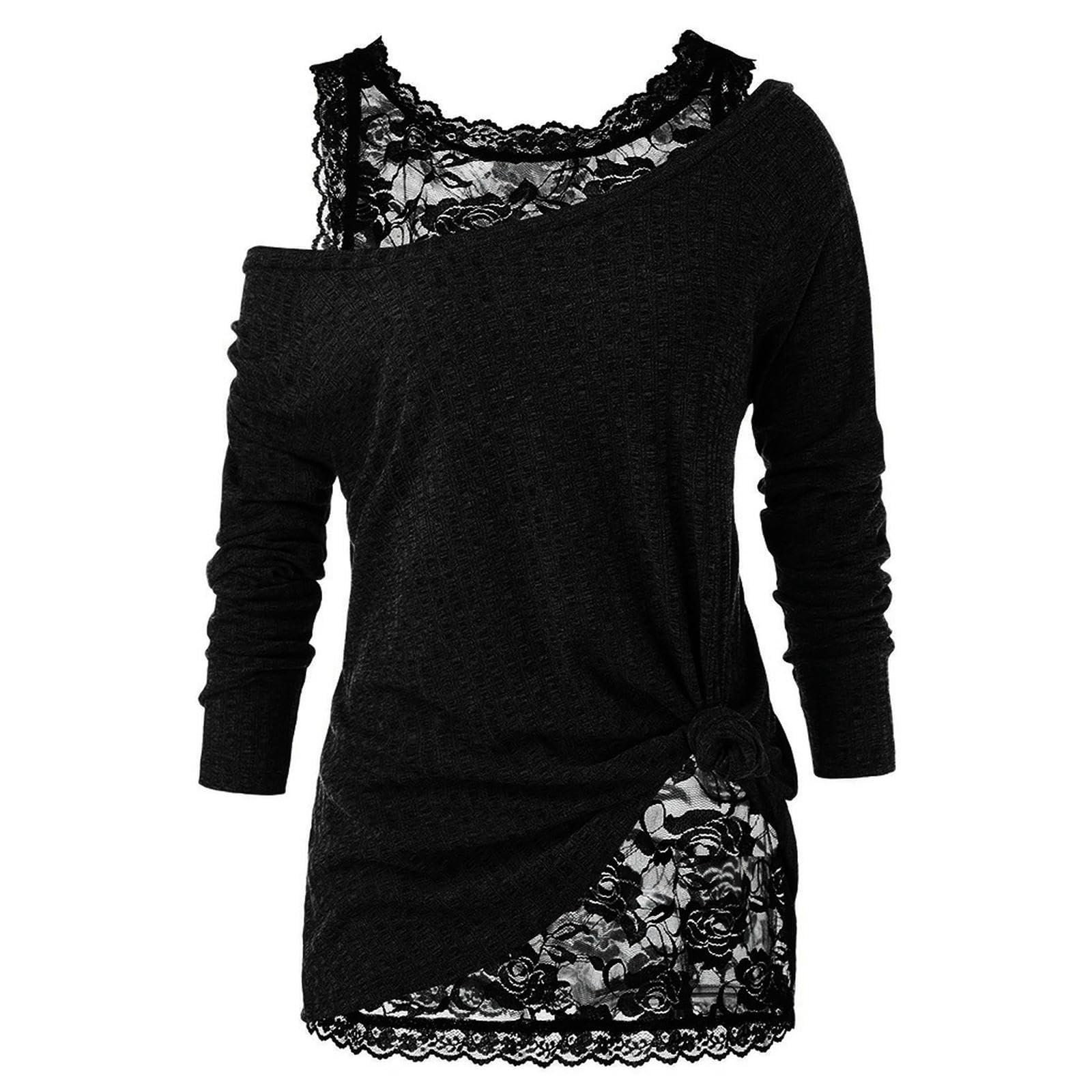 Set di Due Pezzi con Colletto a Camicia alla Moda da Strada, Collo Rotondo, Fondo in Pizzo Sottile Primaverile e Autunnale