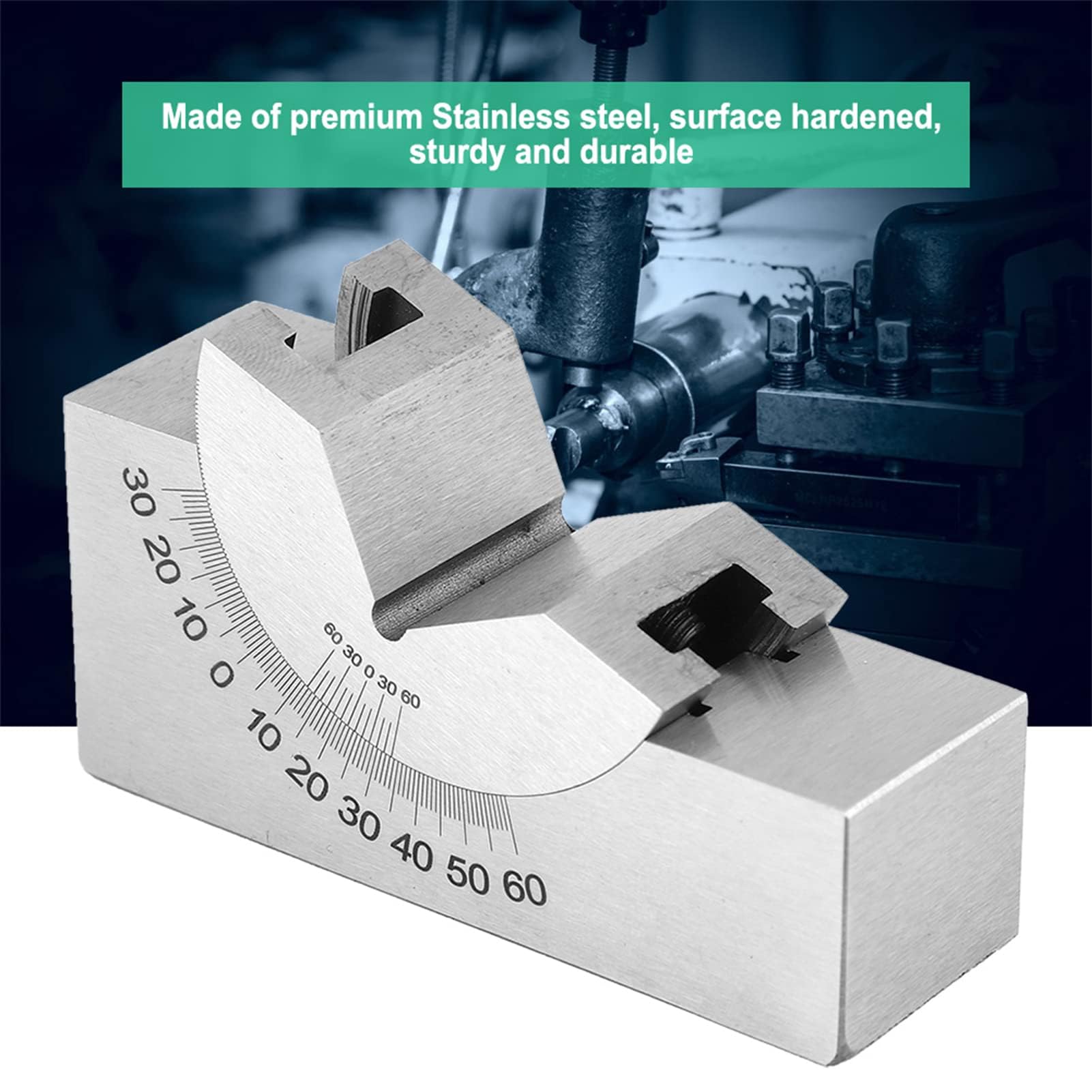 Fresatura a Blocco Ad Angolo V, 75 X 25 X 36 AP30 Blocco a V con Angolo Regolabile Misurazione di Precisione Micro Fresatura Regolazione Blocchi Angolari Pialla per Fresatrice