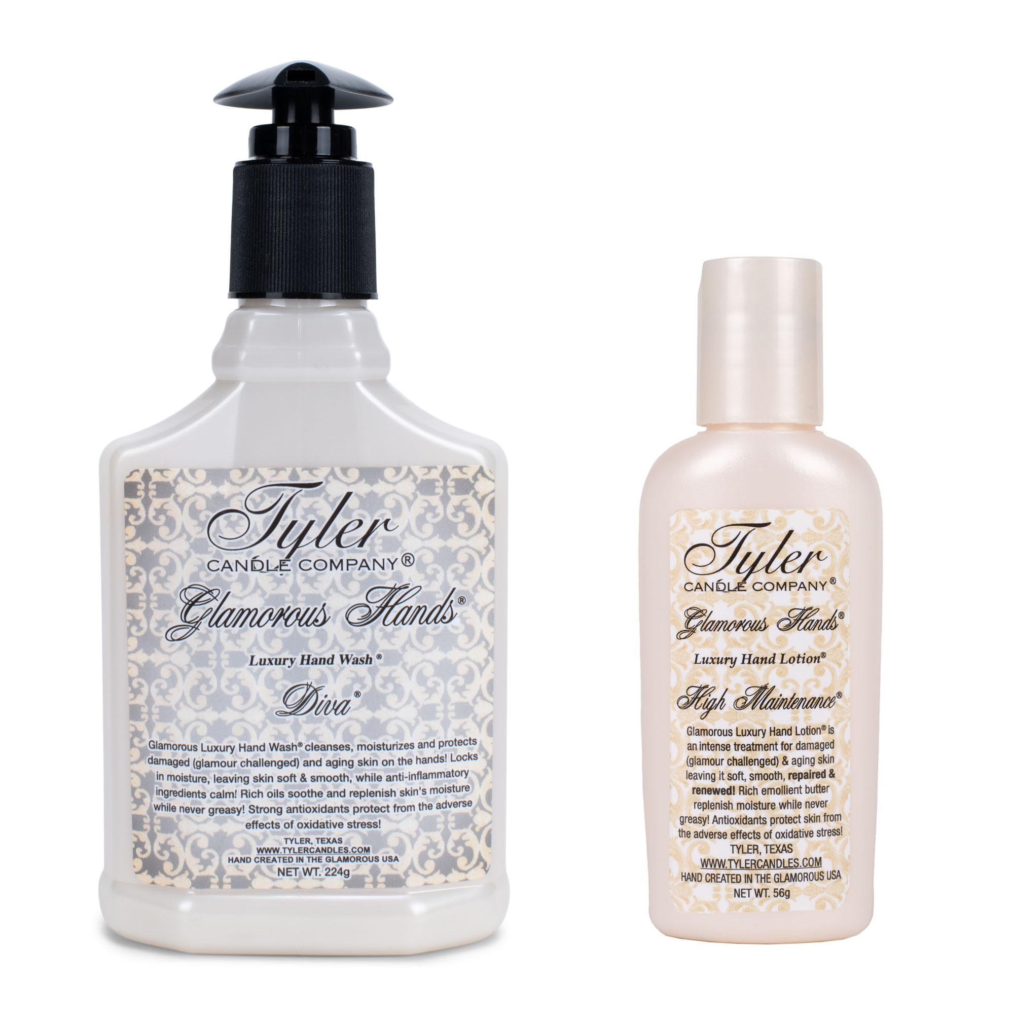 Elanze Designs Tyler Candle DIVA Glam Hand Wash Soap and HIGH MAINTENANCE Lotion Bundle