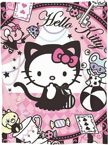 Bonita manta Kawaii para mujeres y niñas, manta de franela súper suave, manta de forro polar cálida para sofá, cama, sala de estar, 80 x 60 pulgadas