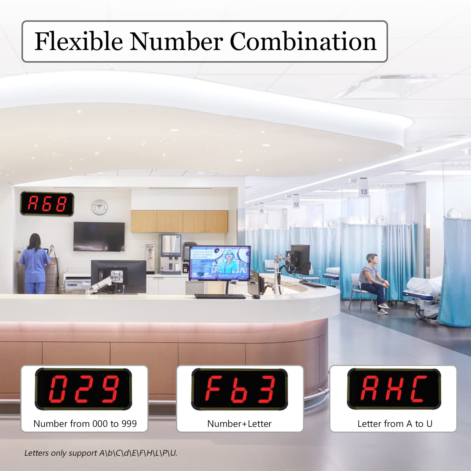 WNKRUN Restaurant Pager System Wireless Pager Calling System with 1 Display Receiver, 4 Waterproof Watch, 1 Signal Amplifiers, 40 3-Key Call Buttons for Restaurants, Coffee, Classroom, Factory