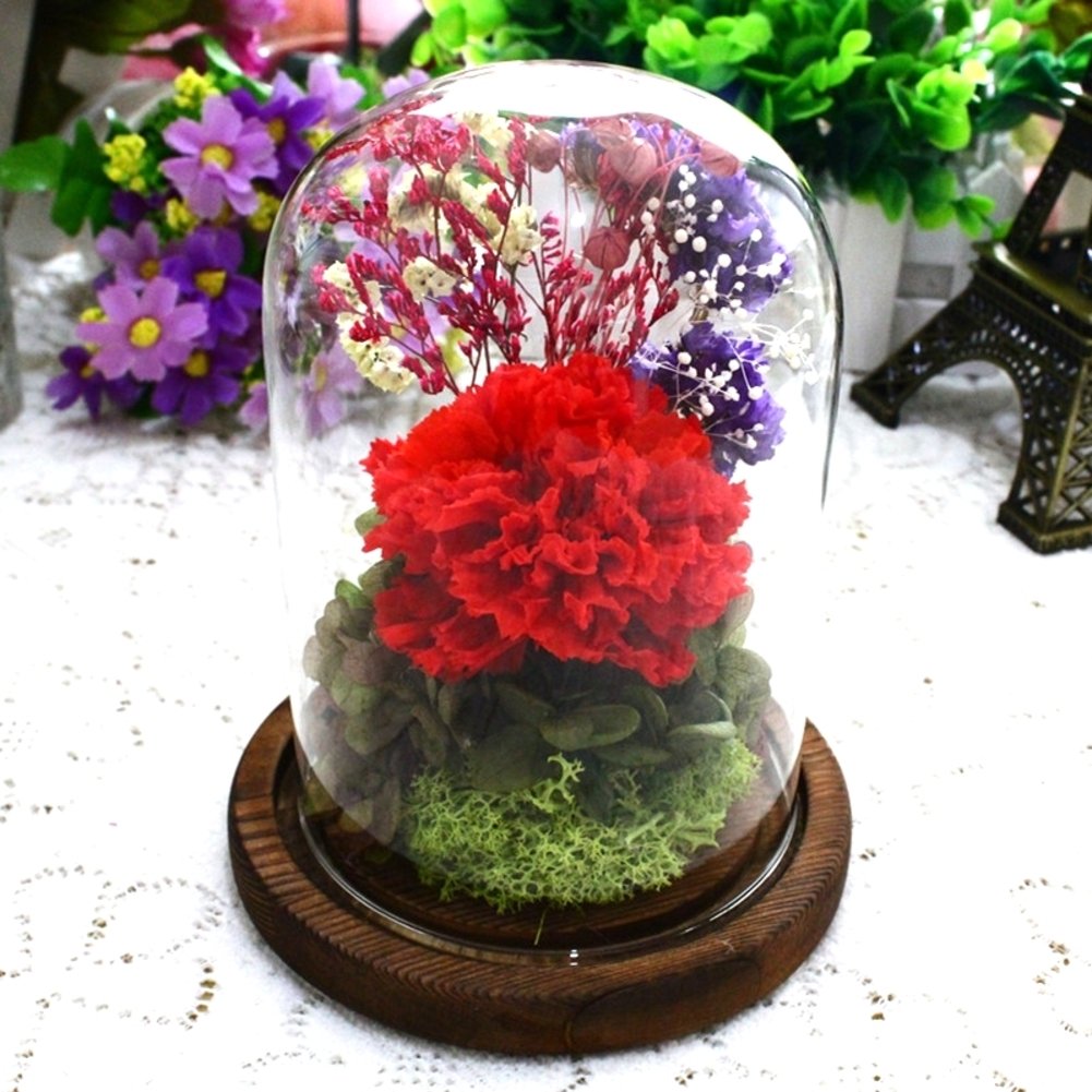 Eternal flower gift box/fresh rose/carnation/dried flower ornaments/birthday gift-J