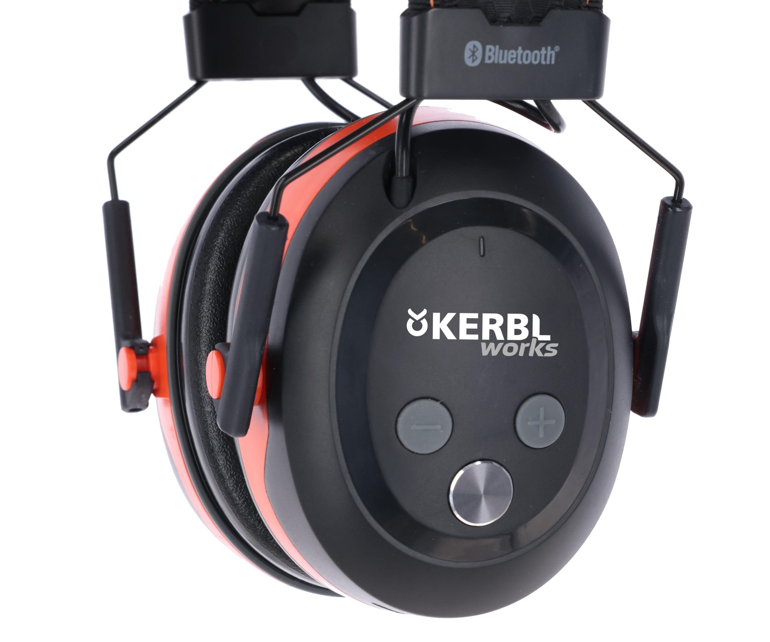 Kerbl Works Multimedia Gehörschützer mit Bluetooth, schwarz/orange, 14x10x20 cm, Gehörschutz, Ohrenschützer, Ohrenschutz, Kunststoff, Erwachsene