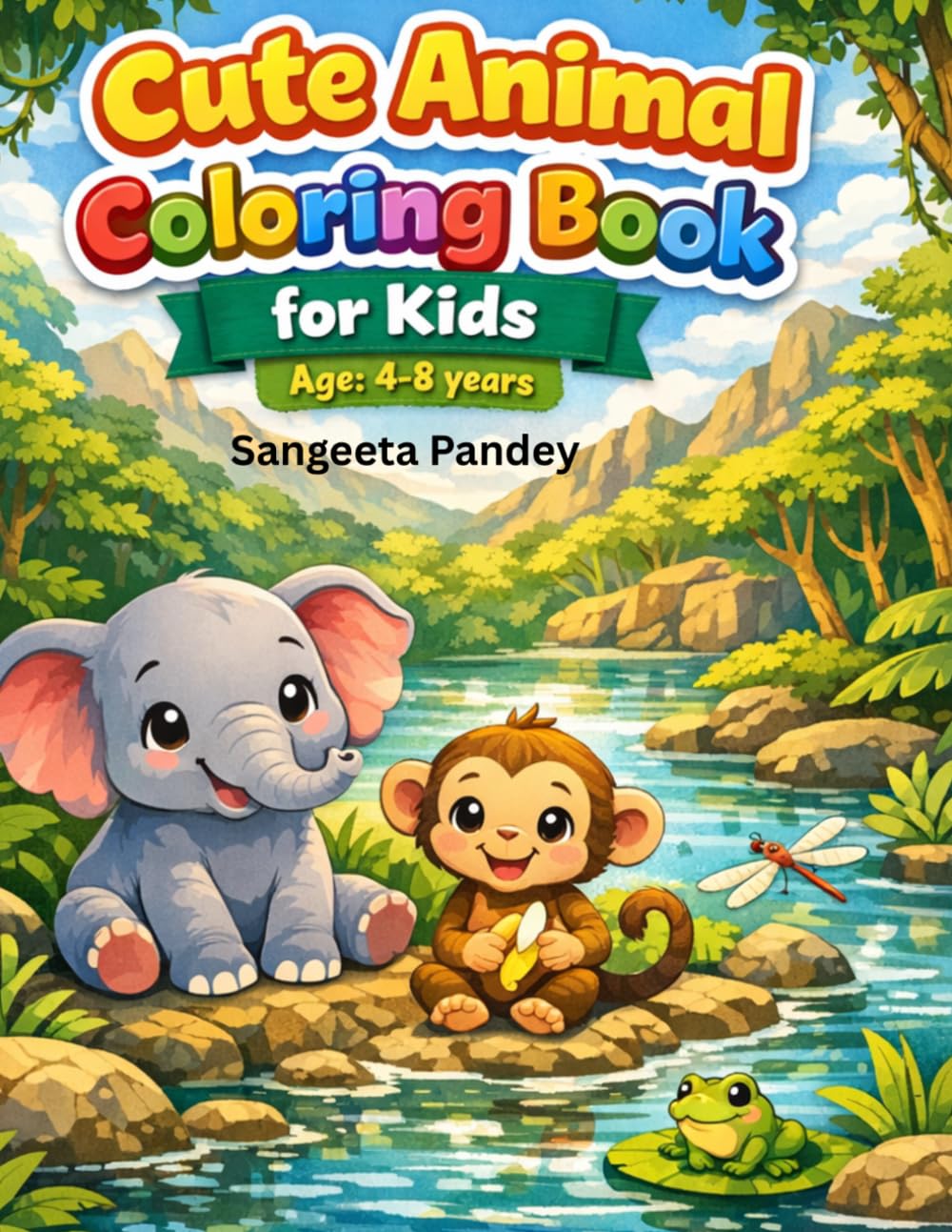 Cute Animal Coloring Book for Kids: Age 4 to 8 years