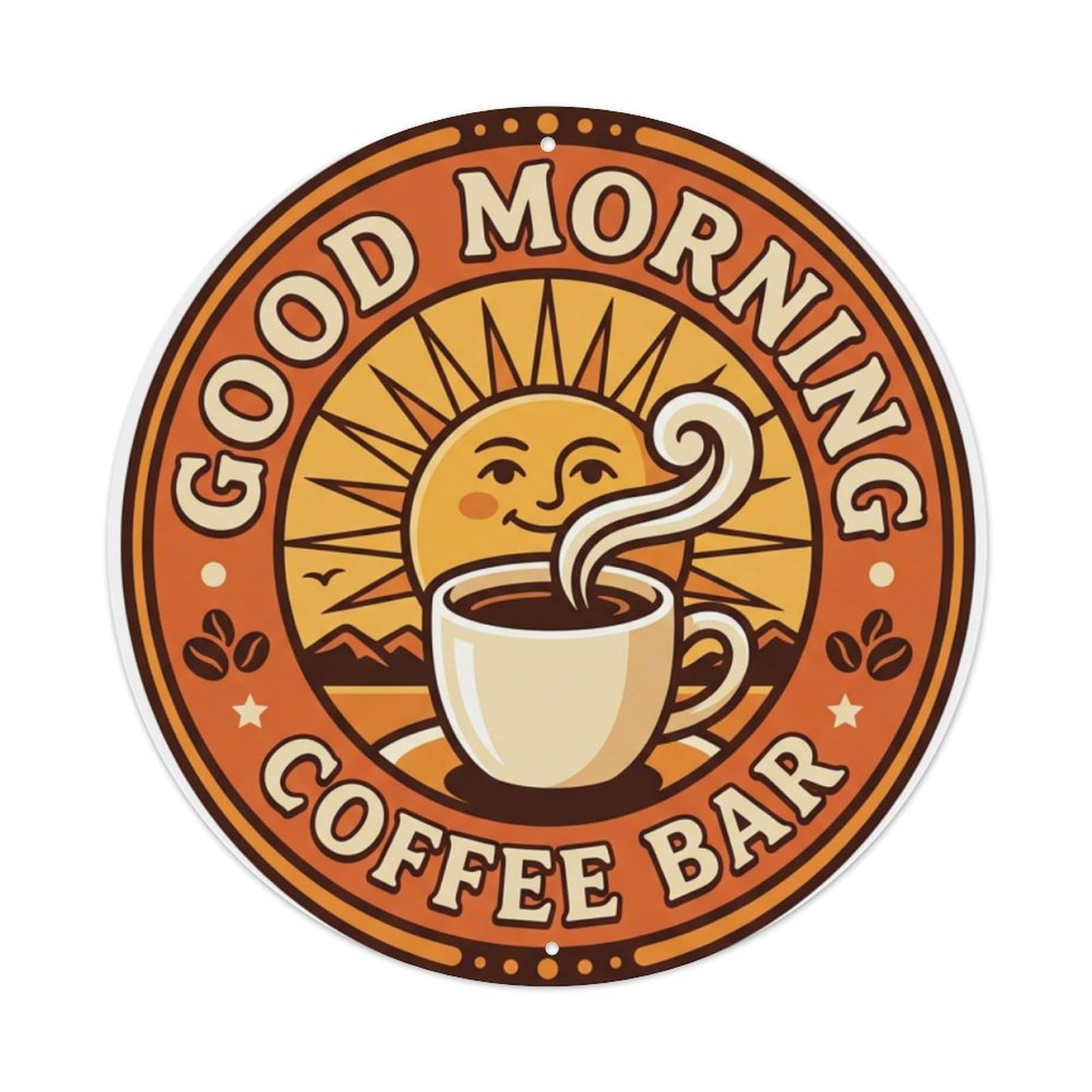 Cwbufd Vintage Style Good Morning Coffee Bar Kitchen Cafe Mug Vintage Metal Tin Sign Plaque Wall Decor For Cafe, Club Bar, Office, Garden Metal Poster 8X8inch