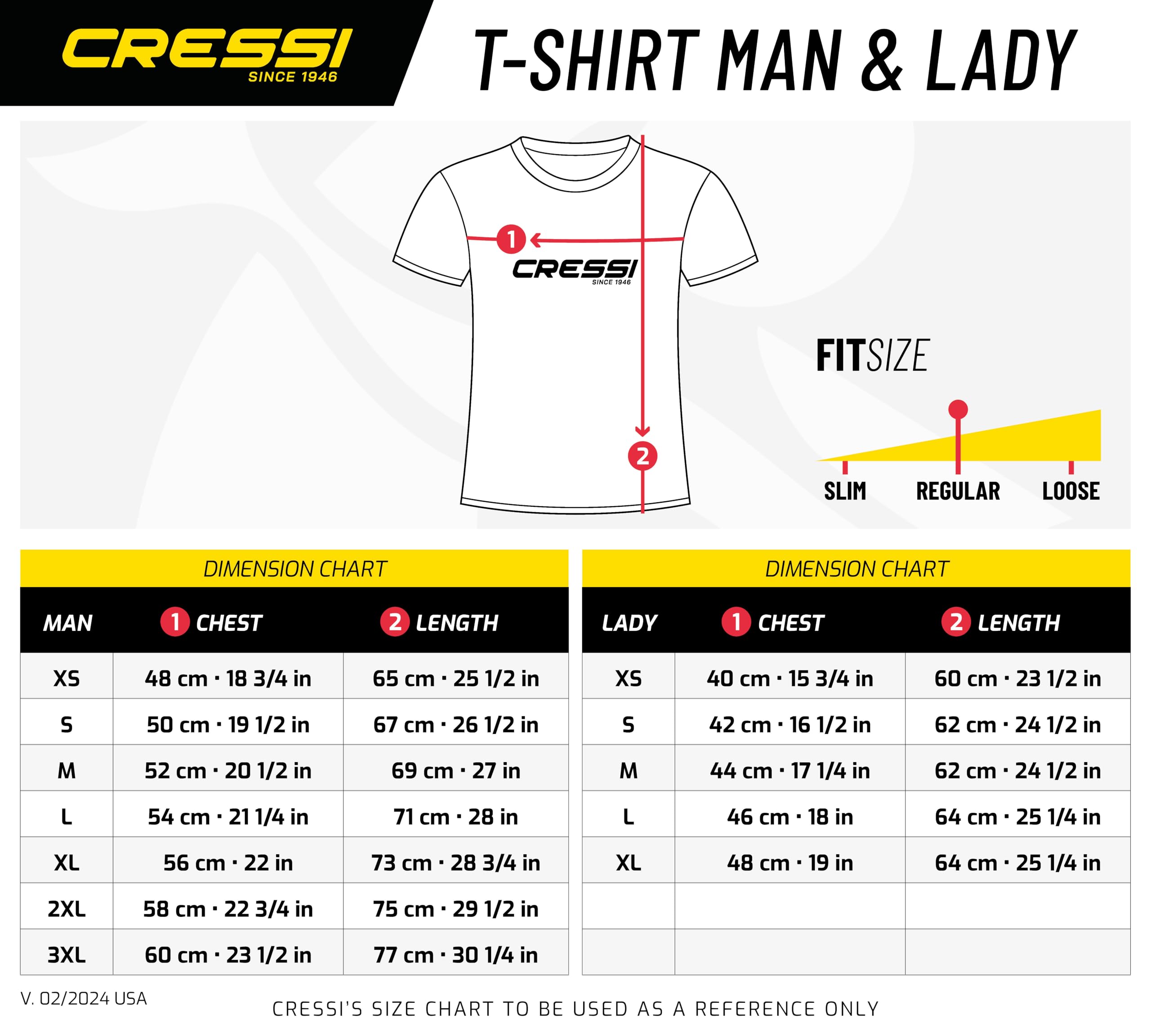 Cressi T-Shirt - Sports T-Shirt, for Men or Women