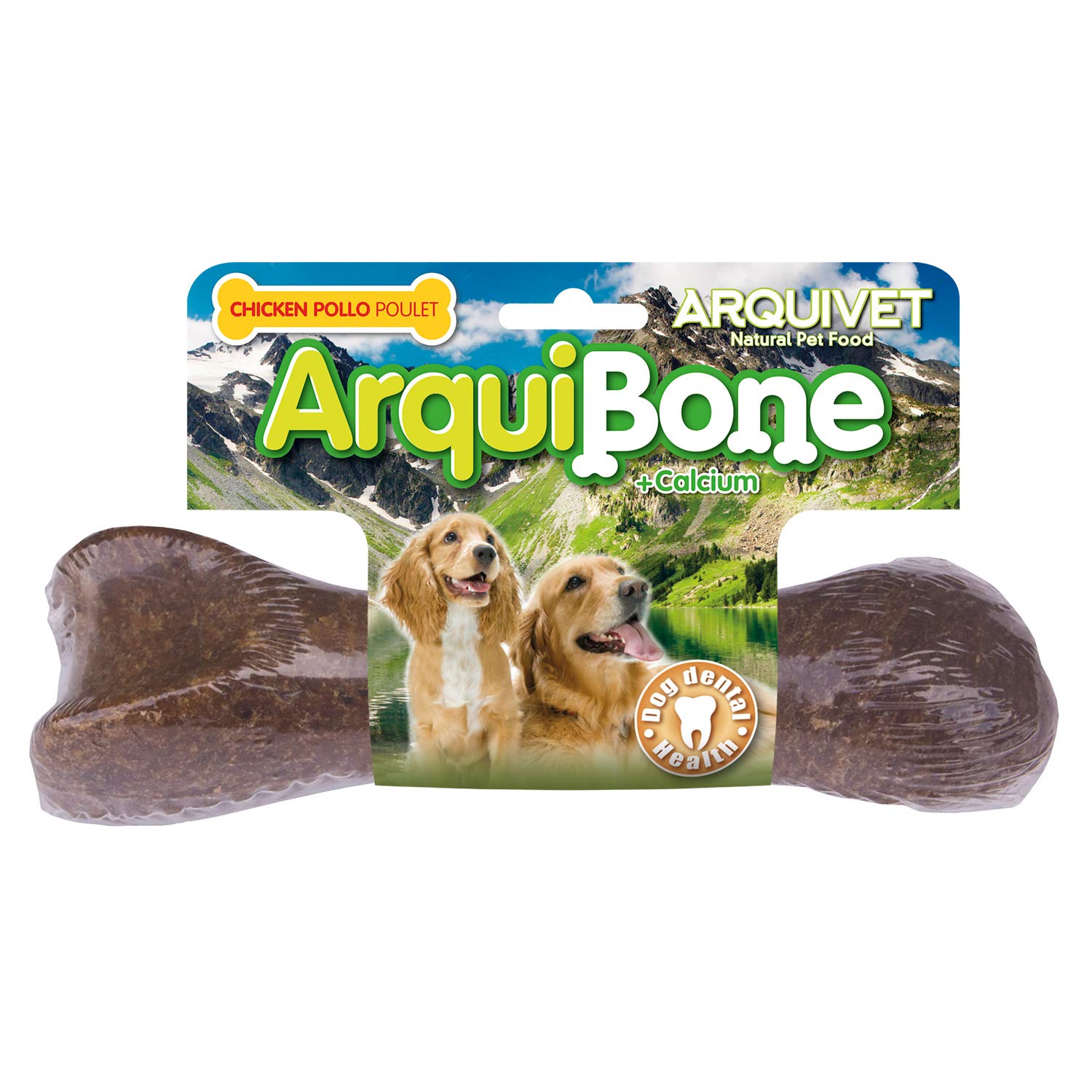 ARQUIVET - Arquibone Pollo 20 cm - 265 g- Hueso Grande para Perros - Snack Natural para Perros - Hueso para Masticar - Alimento complementario para Perros