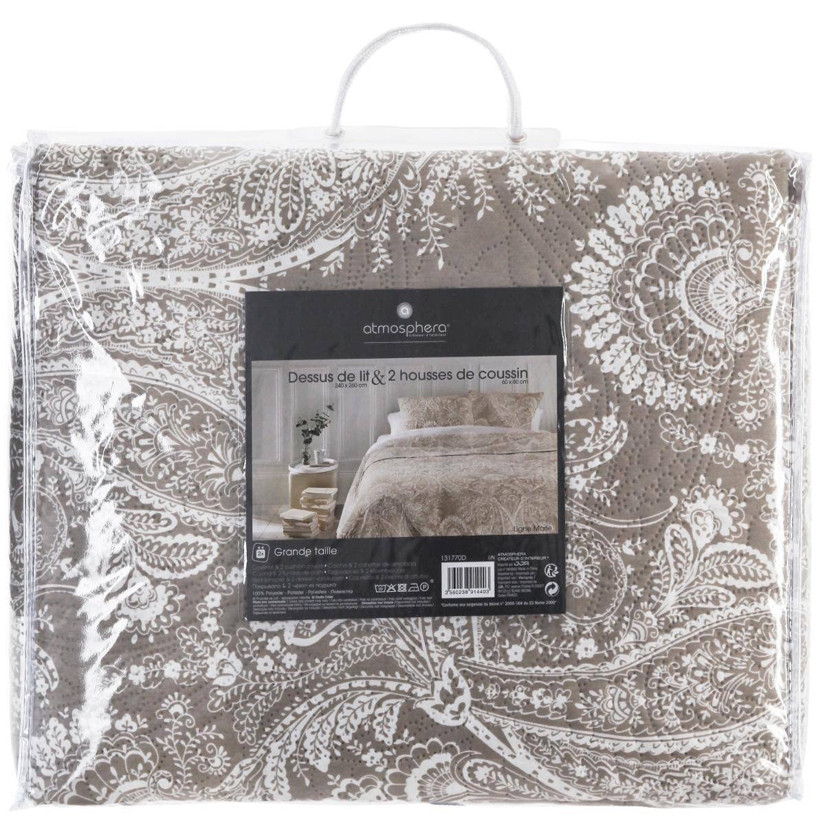 Tagesdecke + 2 Kopfkissenbezüge Marie Leinen – 260 x 240 cm – Atmosphera Designer