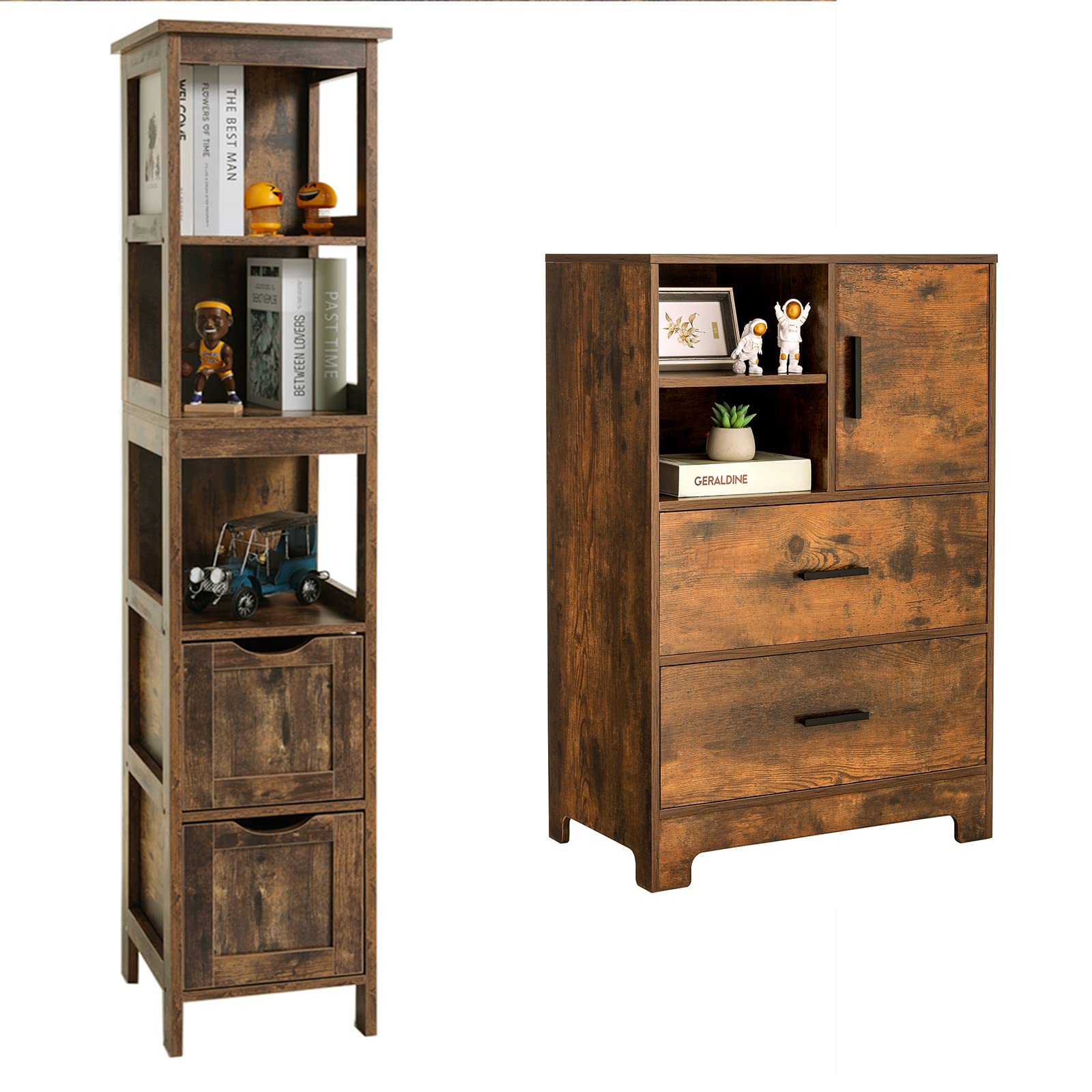 Buy USIKEY 3 Tier Shelf Floor Storage with 2 Drawers, 55.7