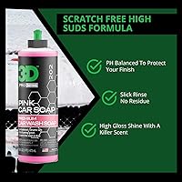 Vista 6 de 3D Jabón rosa para lavado de autos - pH equilibrado, fácil de enjuagar, jabón de coche sin arañazos, 16 onzas.