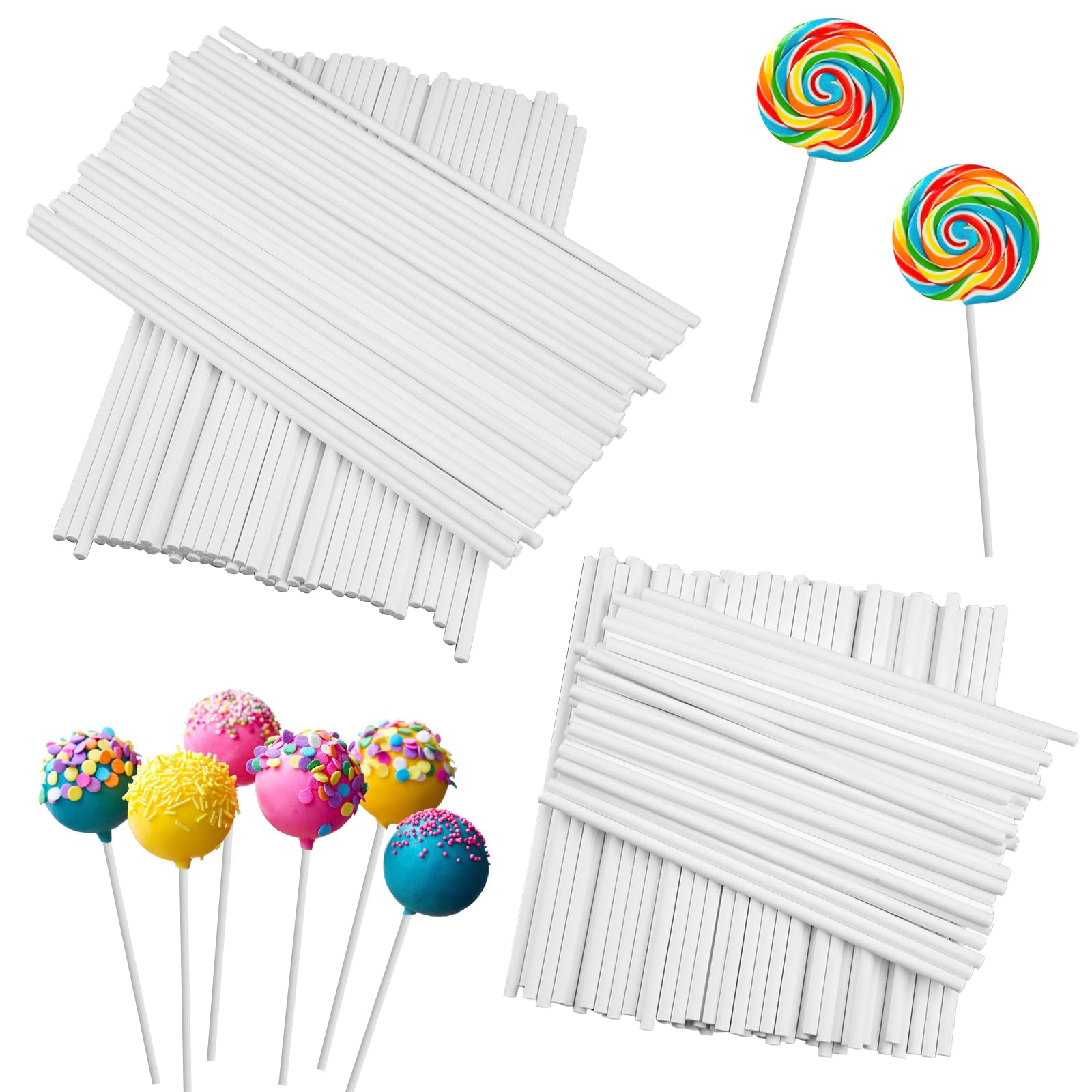 Baton Sucette Pop Cake 200 Pièces 10 cm 15 cm Bâtonnets en Papier Alimentaire pour Gâteaux Desserts
