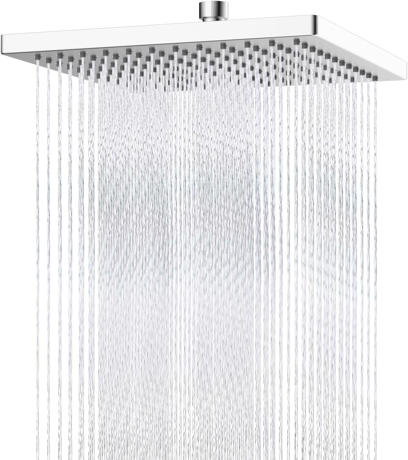 Hibbent cUCPC Certified Thickness Metal Shower Head, 12'' High Pressure Shower Heads, Square Large Bathroom Rainfall Shower Head with Adjustable Brass Ball Joint, Waterfall Full Body Coverage, Chrome