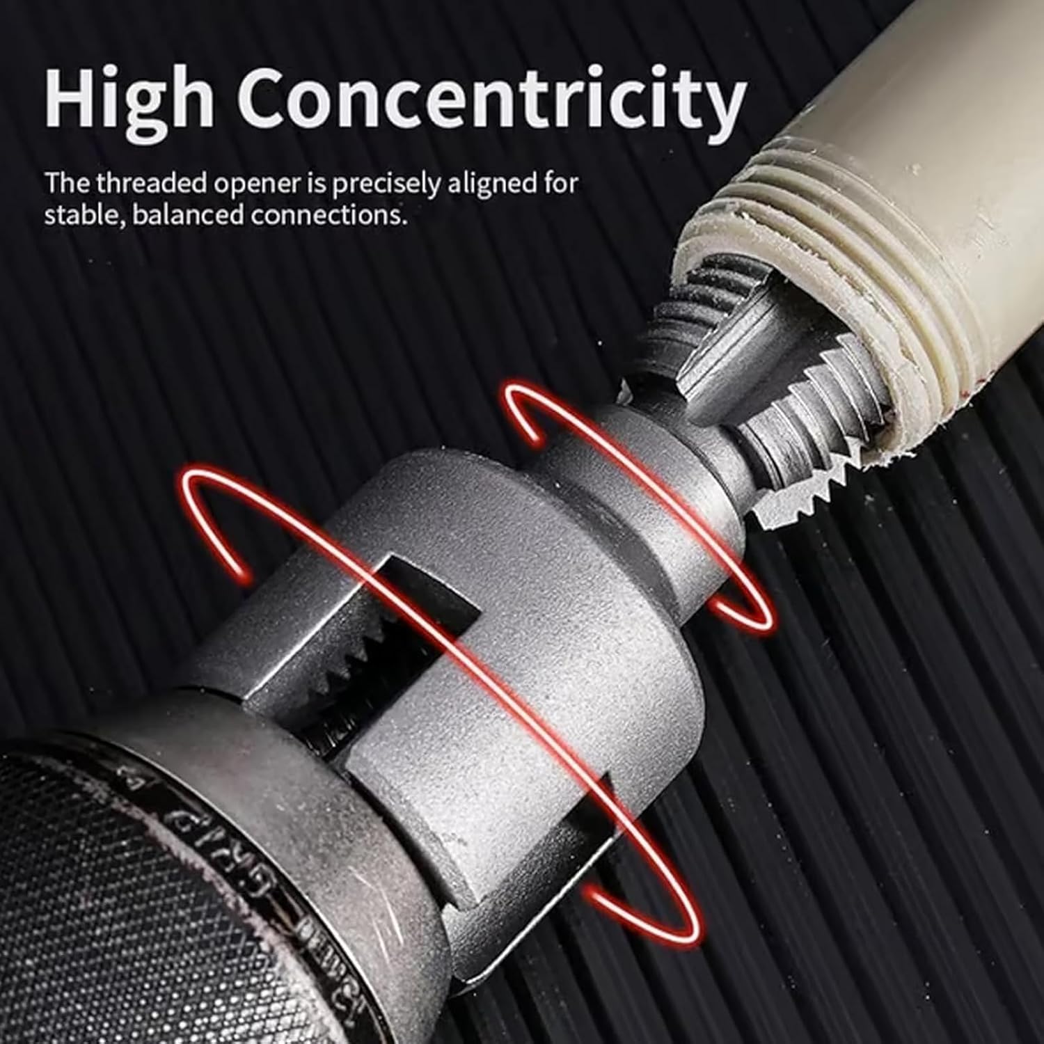 Integrated Internal & External Pipe Threading Tool, 1/2" & 3/4" & 1" Water Pipe Internal and External Integrated Threader, Electric Drill Compatible Heavy-Duty Pipe Thread Cutting Tool Set (3pcs)