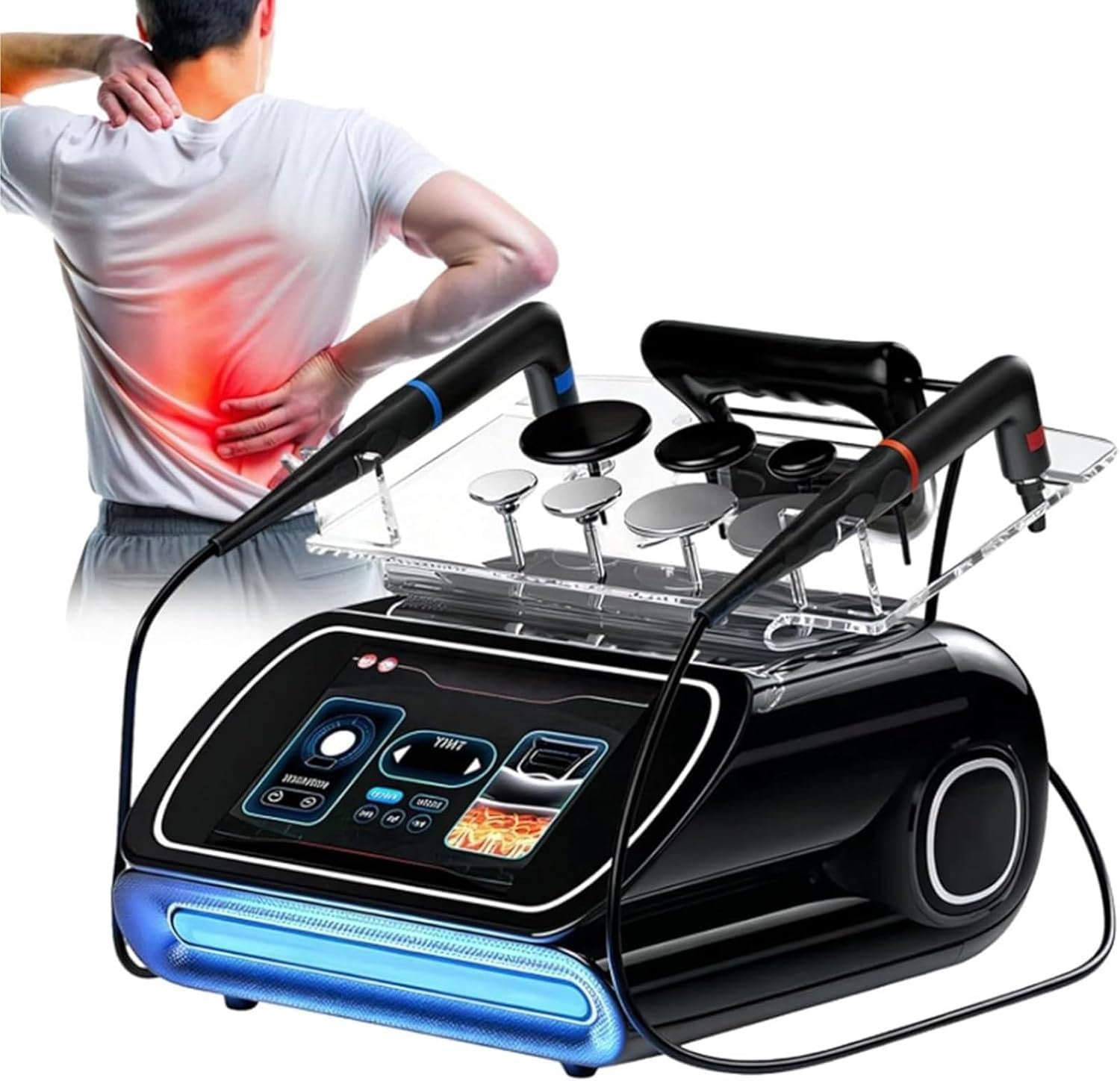 GAYAYAS 448khz Tecar Therapy Diathermy Machine, Portable TECAR Therapy Machine for Body Slimming, Pain Relief, and Skin Tightening with Deep Heating Technology