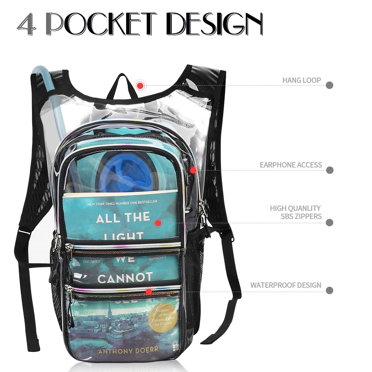 Mochila de hidratación con bolsa de hidratación de 3 L, aislamiento ligero, esencial para festivales, mochila de hidratación para rave, senderismo, ciclismo, correr, equipo de festival