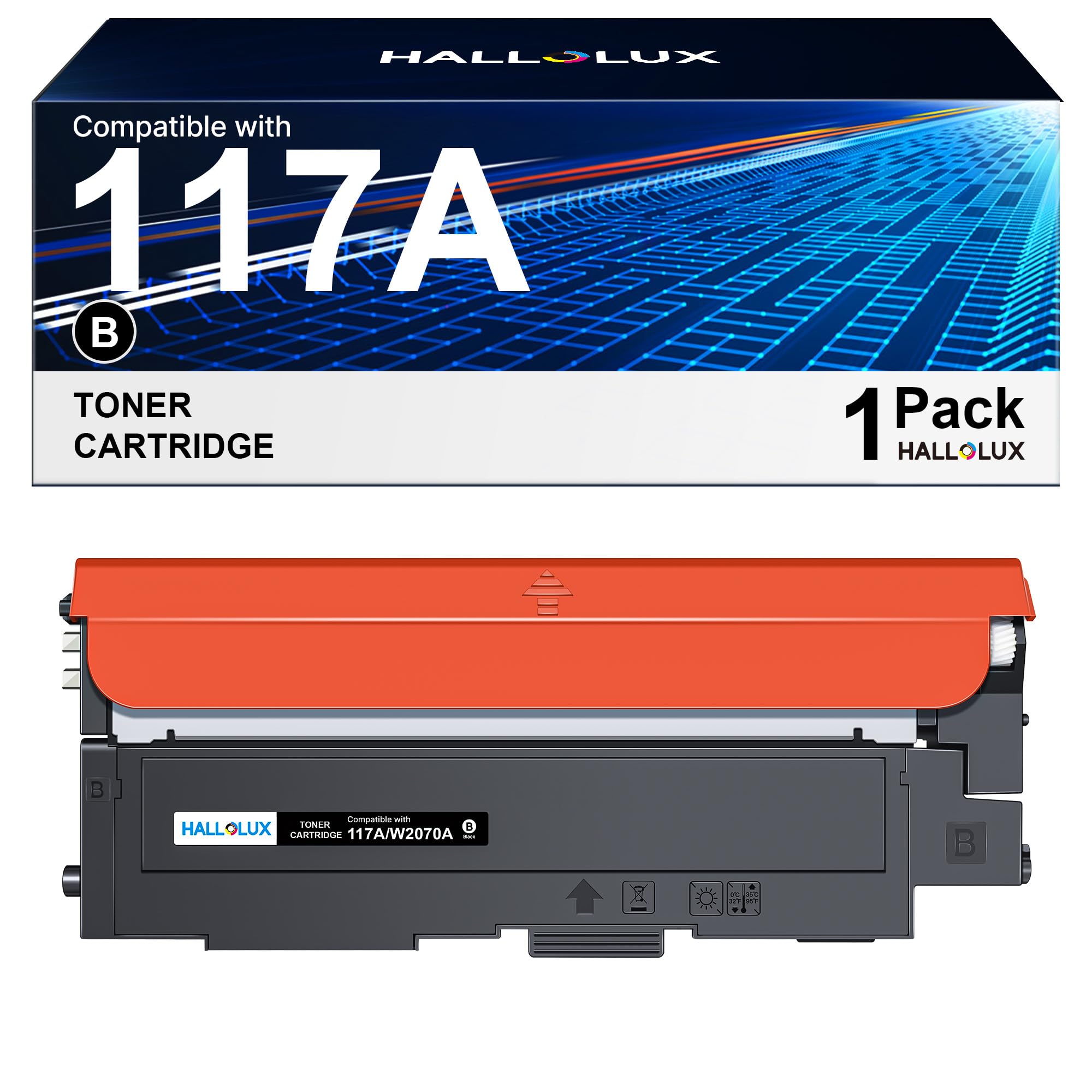 HALLOLUX 117A Schwarz Toner Kompatibel für HP 117A Toner Set für Toner HP Color Laser MFP 178nwg für Color Laser MFP 178nw Toner 178nwg 179fwg 179 fnw 150nw 150a 150w W2070A (1 Schwarz)
