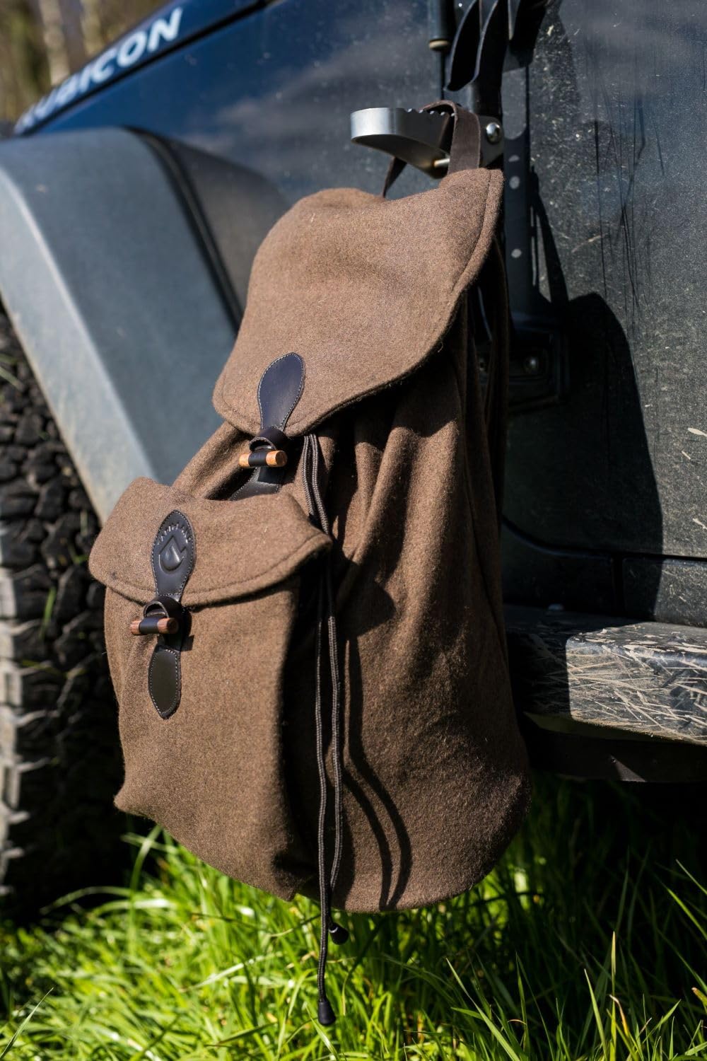 FARM-LAND Jagdrucksack Bradford Braun Loden Leder Rucksack