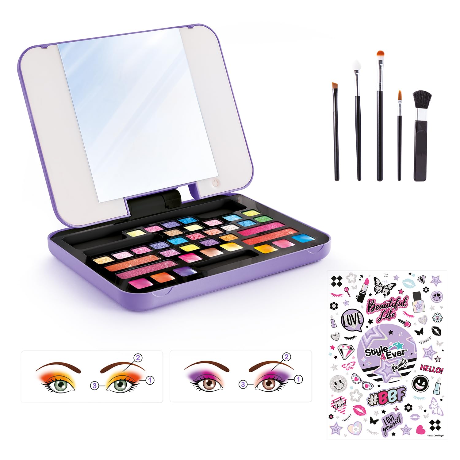 Canal Toys Make Up Style 4 Ever-Mallette Miroir LED Lumineux, Maquillage, pinceaux et Porte-téléphone-dès 8 Ans-OFG 247, Multicolore