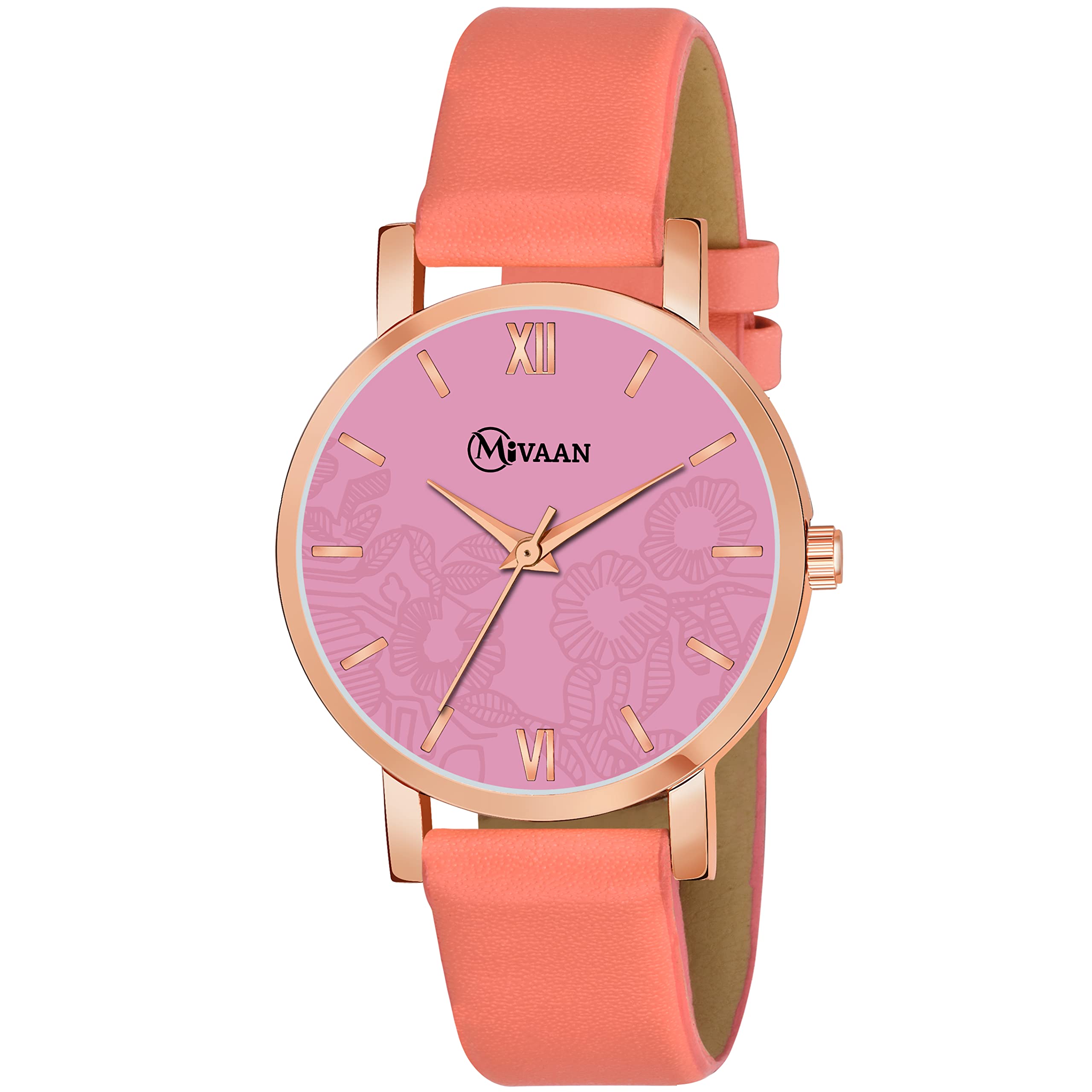MIVAAN MF-202 New Flowers Print Dial Girls Analog Watch (Pack of 1, Orange Strap) (B09NSY8JRR) Amazon Price History, Amazon Price Tracker