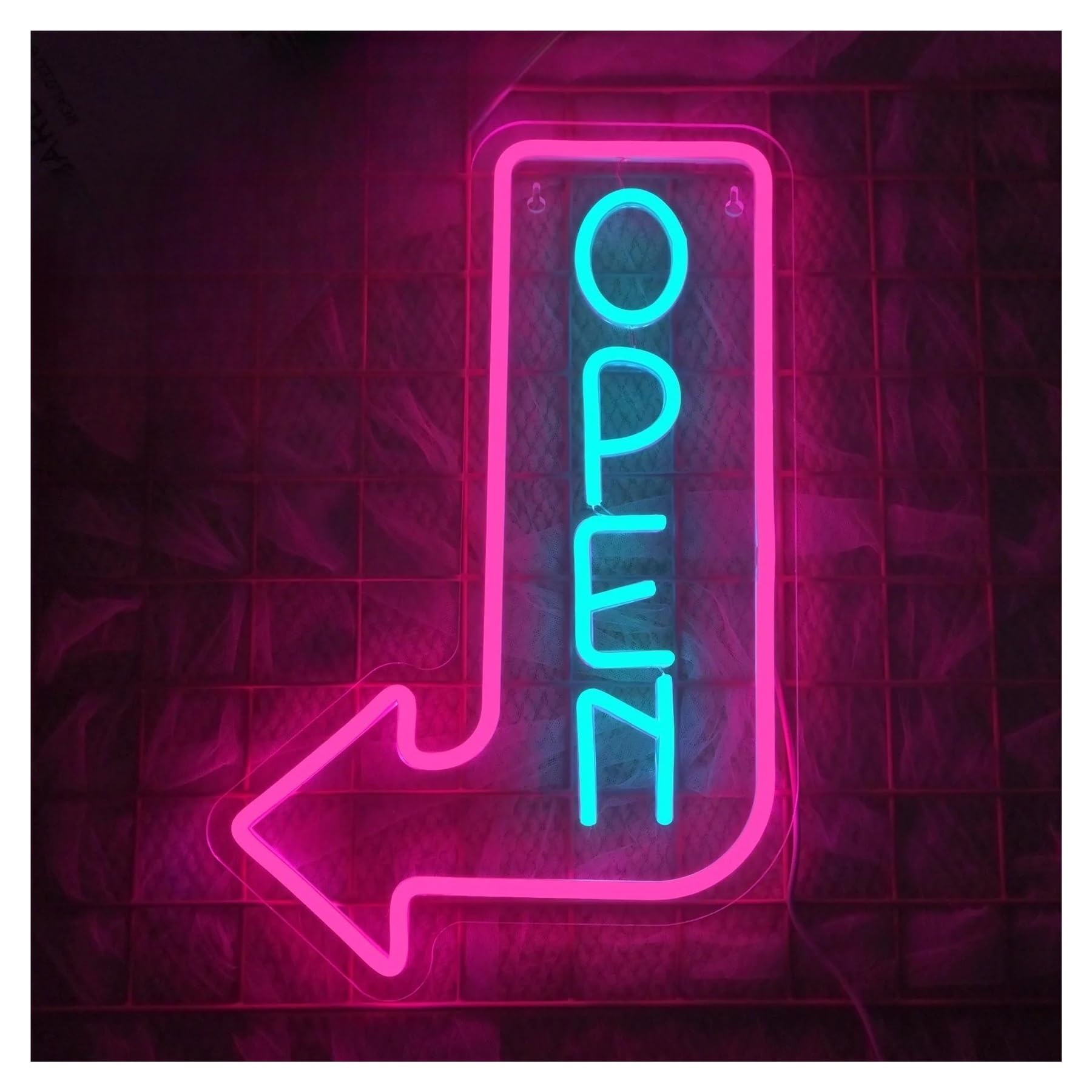 SHOUXI Sign Lamp Open Neon Sign Arrow Light Dimmable for Bar Salon Coffee Stores Club Hotel Restaurant Business Shop Wall Decor 40cmx32cm