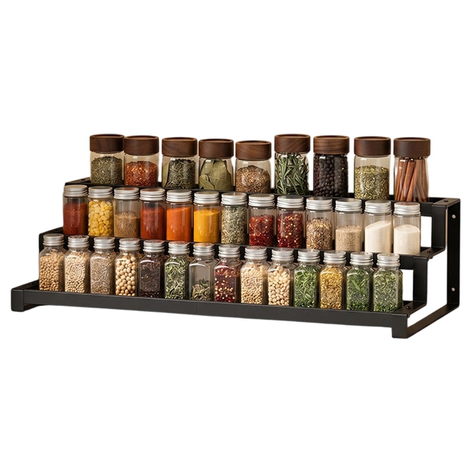 Porta Spezie Ripiano Condimenti Espandibile a 3 Livelli | Contenitore per Barattoli di Zucchero per Cuochi , Amanti della Cucina, Chef, Genitori, Dispensa, Armadietto, Camper,