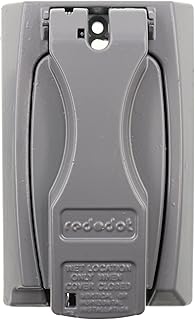 Thomas & Betts DCCU Red Dot Universal Flip-Lid Weatherproof Receptacle Cover, 1 Gang, Silver