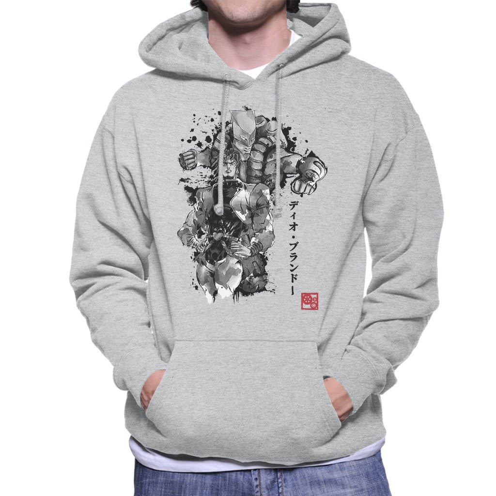 Cloud City 7 Jojos Bizarre Adventure Za Warudo Sumie Men's Hooded Sweatshirt Heather Grey