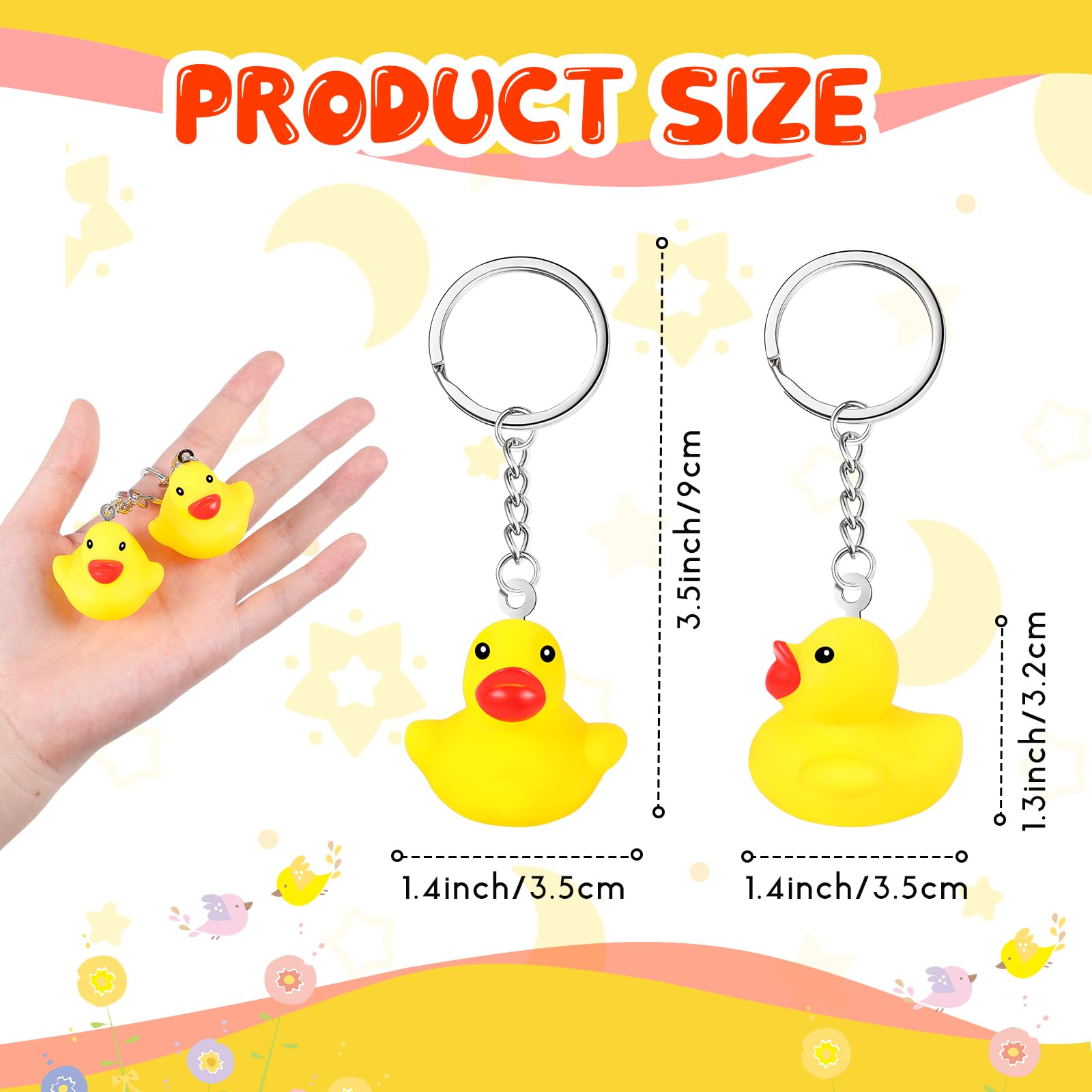 Amazon.co.jp: Deekin 180個 ゴム製アヒルのキーホルダー 小さなアヒル