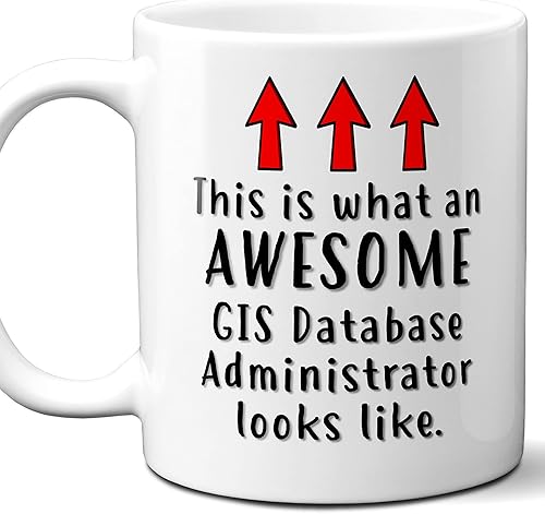 Regalo para administrador de base de datos GIS. Taza de café divertida con texto en inglés This is What An Awesome Look, taza. Idea de regalo única