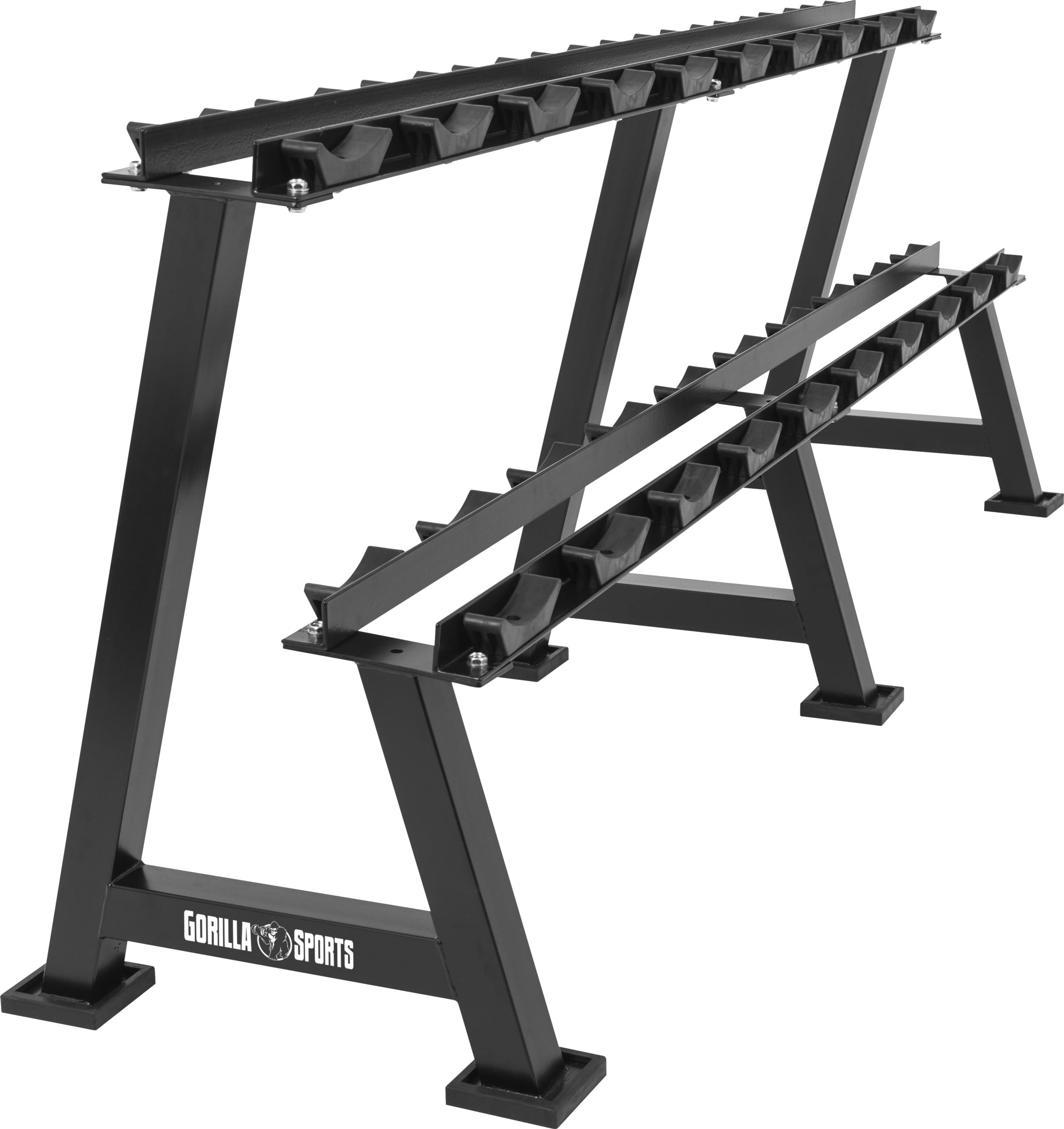 GORILLA SPORTS® Kurzhantelablage mit 2 Ebenen, 20 Ablagen, bis 500 kg