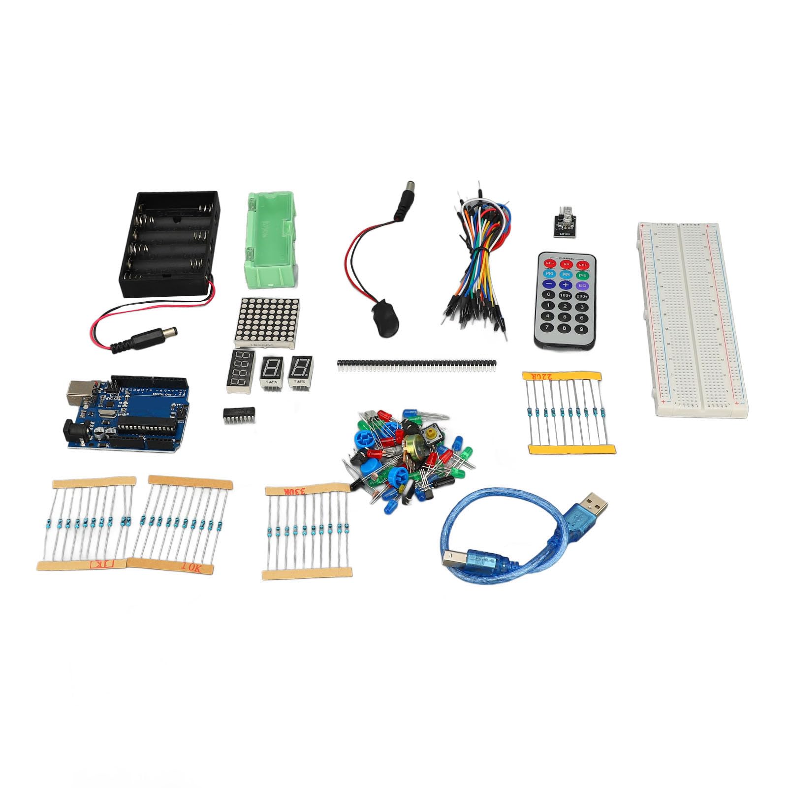 Kit de placa de desarrollo Hidyliu R3 con luces LED para proyectos de electrónica básica 8