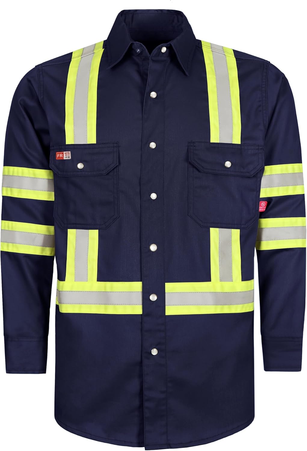 TICOMELA FR Shirts for Men High Visibility/Hi Vis Flame Resistant/Fire Retardant Shirt 6.5oz Men's Welding Shirts