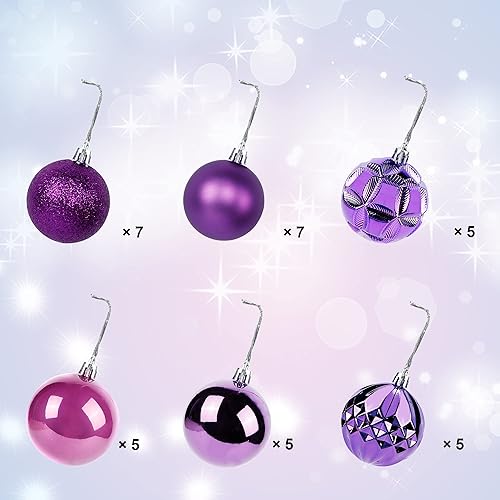 Miniatura 165 de Lulu Home Adornos de esferas para árbol de Navidad, 34 unidades, esferas colgantes Dorado