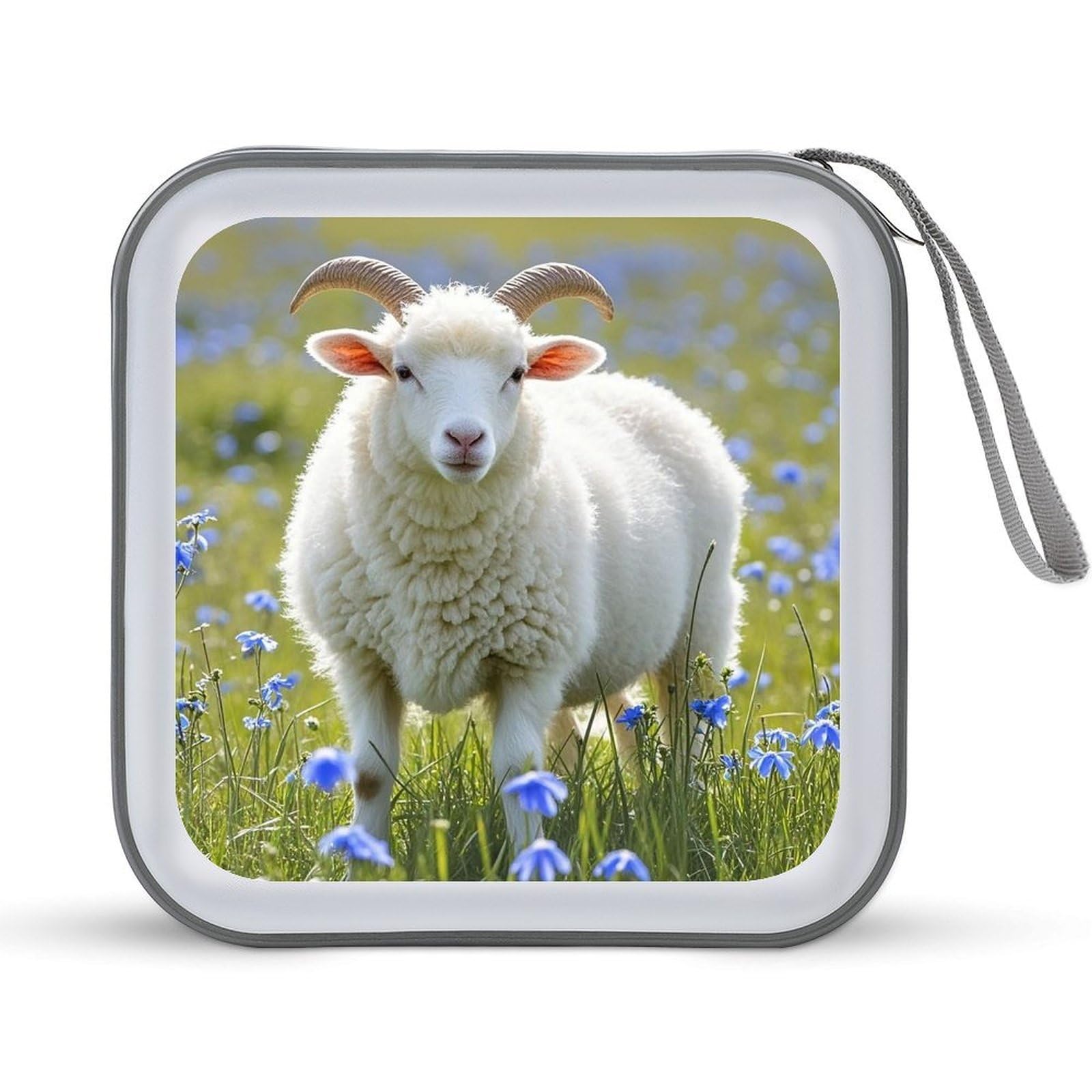 LZQPOEAS Sheep CD Case DVD Case Holder Wallet 40 Capacity Hard Plastic CD/DVD Portable Storage Binder Zipper DVD Disc Cases CD Storage Organizer Holder for Car Home Office