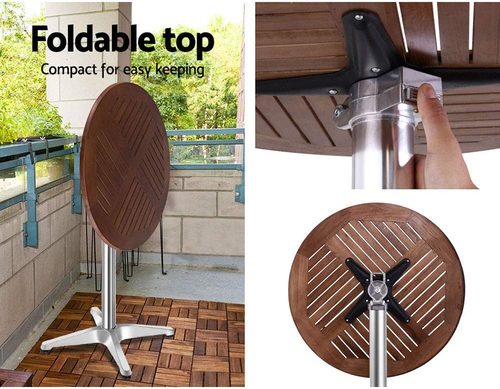 Outdoor Bar Table Furniture Wooden Cafe Table Aluminium Adjustable Round