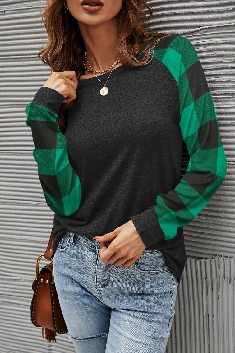 Aifer Womens Long Sleeve Shirts Crew Neck Casual Tops Fashion Loose Fit Trendy Tunic Outfits Clothes - Image 3