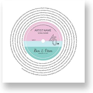 [SF Customizables] Any Song Lyrics Personalized Print Custom Vinyl Record Label Wedding First Dance Anniversary Gift for Him Her Couple [Poster Print ONLY]